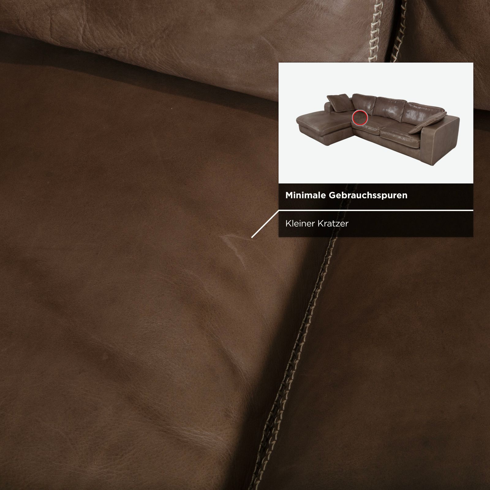 photo for sale Machalke Valentino Leather Corner Sofa Brown Taupe