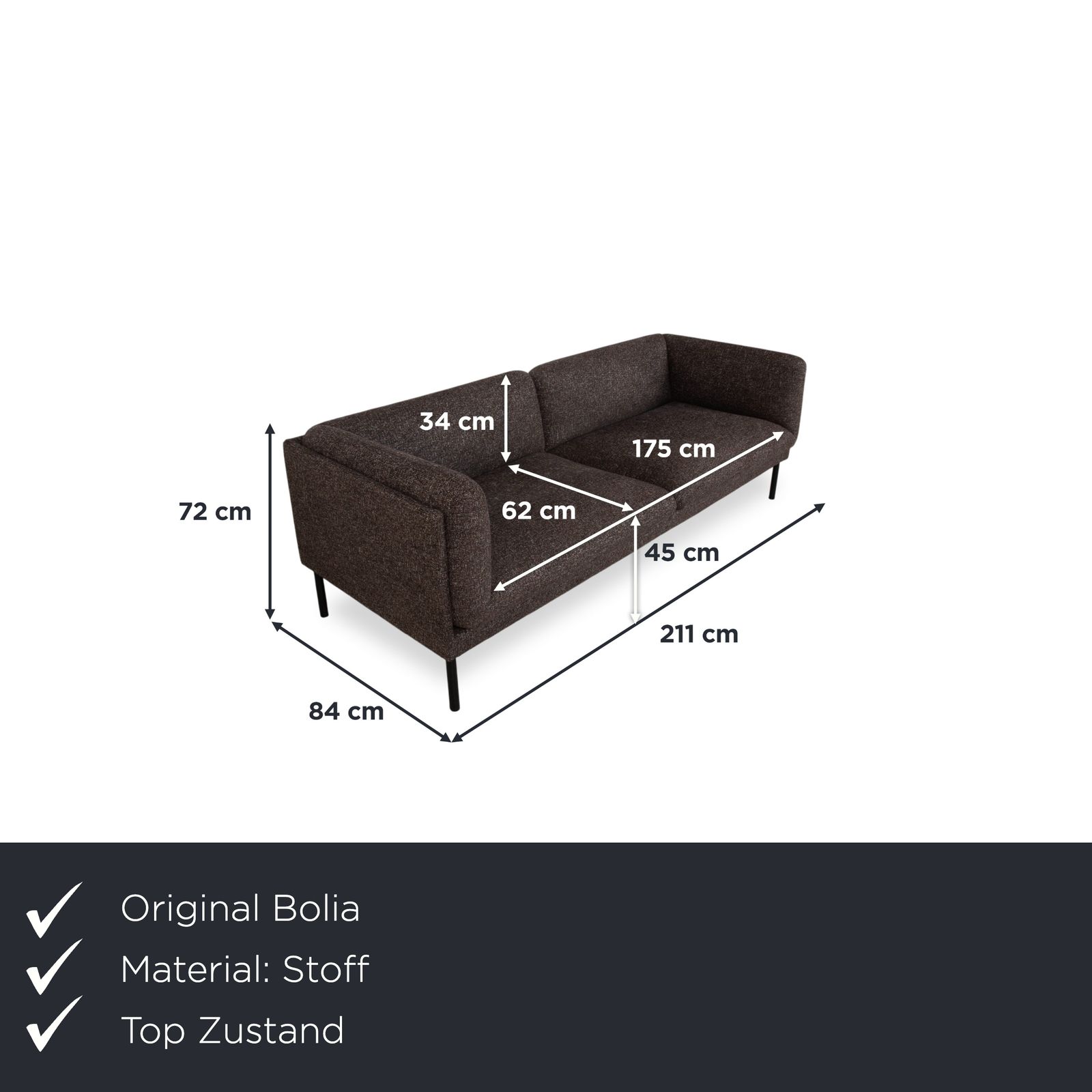 Canapé 2 places Bolia Paste en tissu brun taupe photo furniture