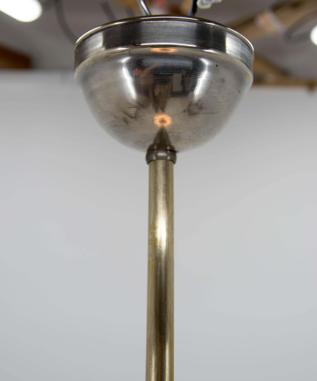 Art Deco Hanglamp van Peter Behrens, Opalineglas, jaren 1910, Verstelbaar photo vintage