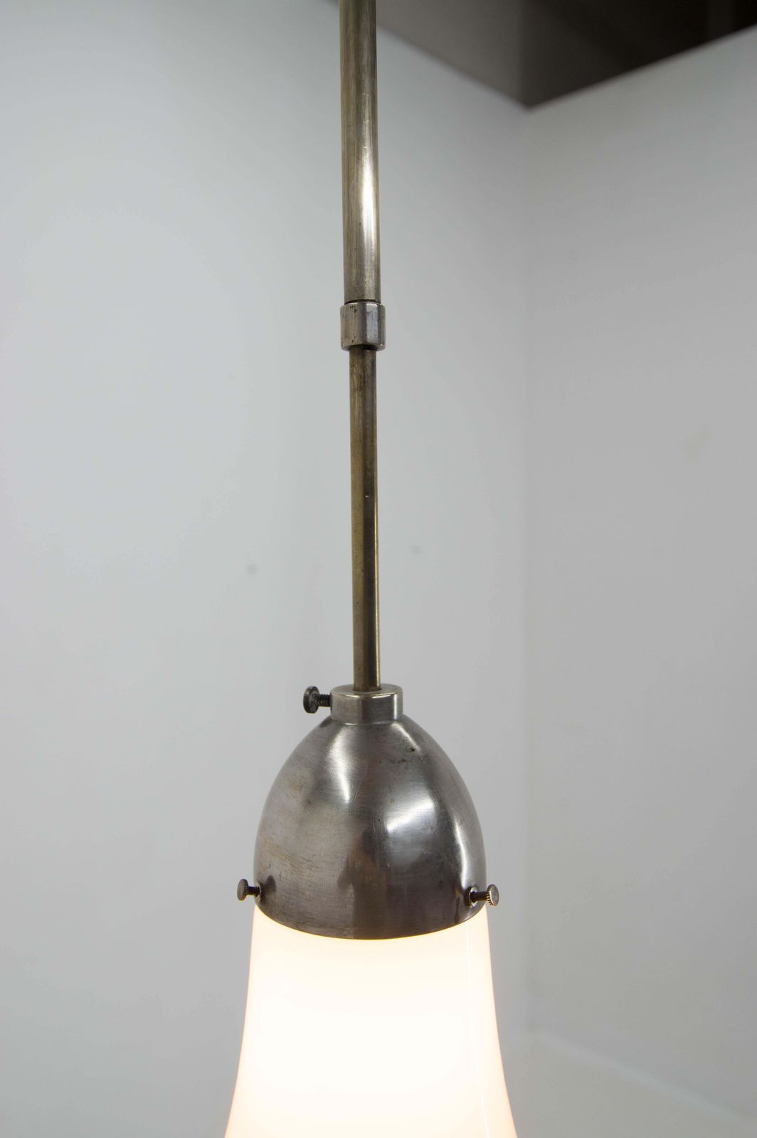 photo for sale Art Deco Pendant Light By Peter Behrens, Opaline Glass, 1910s, Adjustable