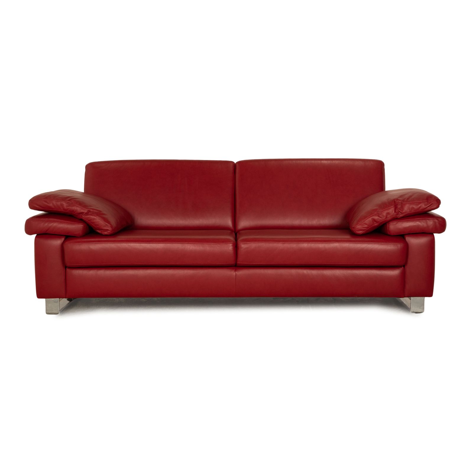 Canapé 3 places Willi Schillig en cuir rouge