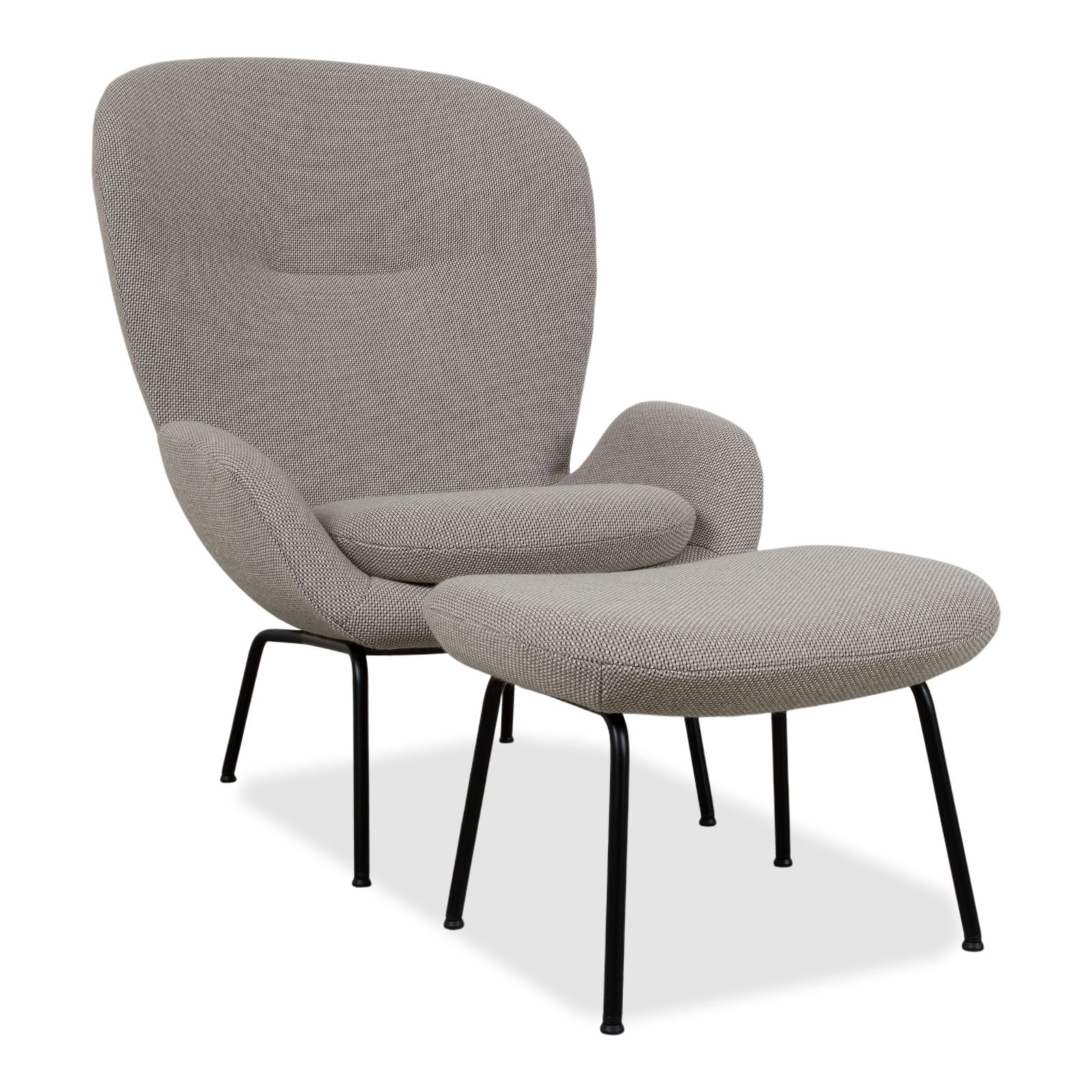 Rolf Benz 594 Fabric Armchair Set Cream Grey