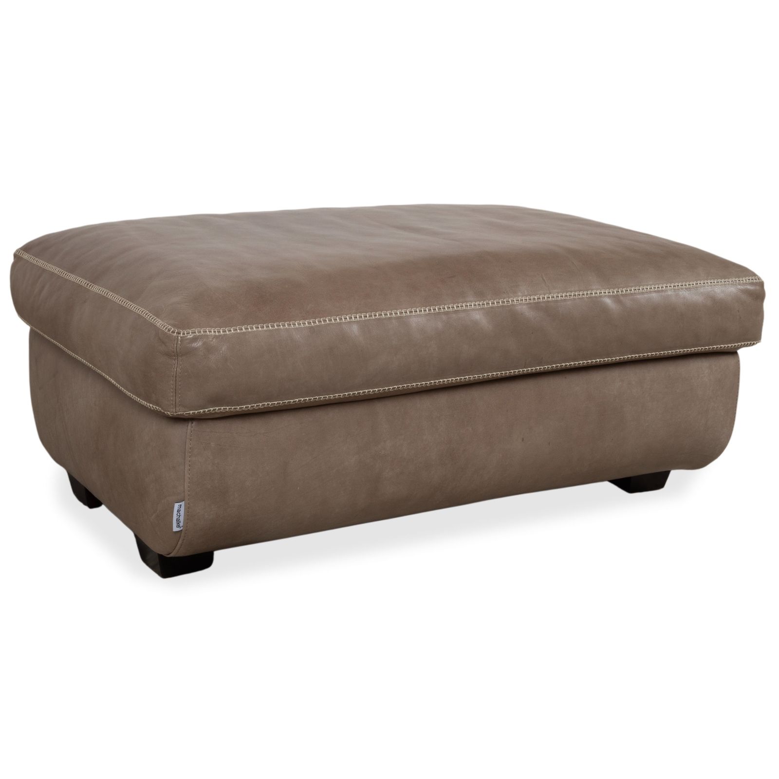 Canapé d'angle Machalke Valentino en cuir avec pouf, brun taupe photo 5476.0