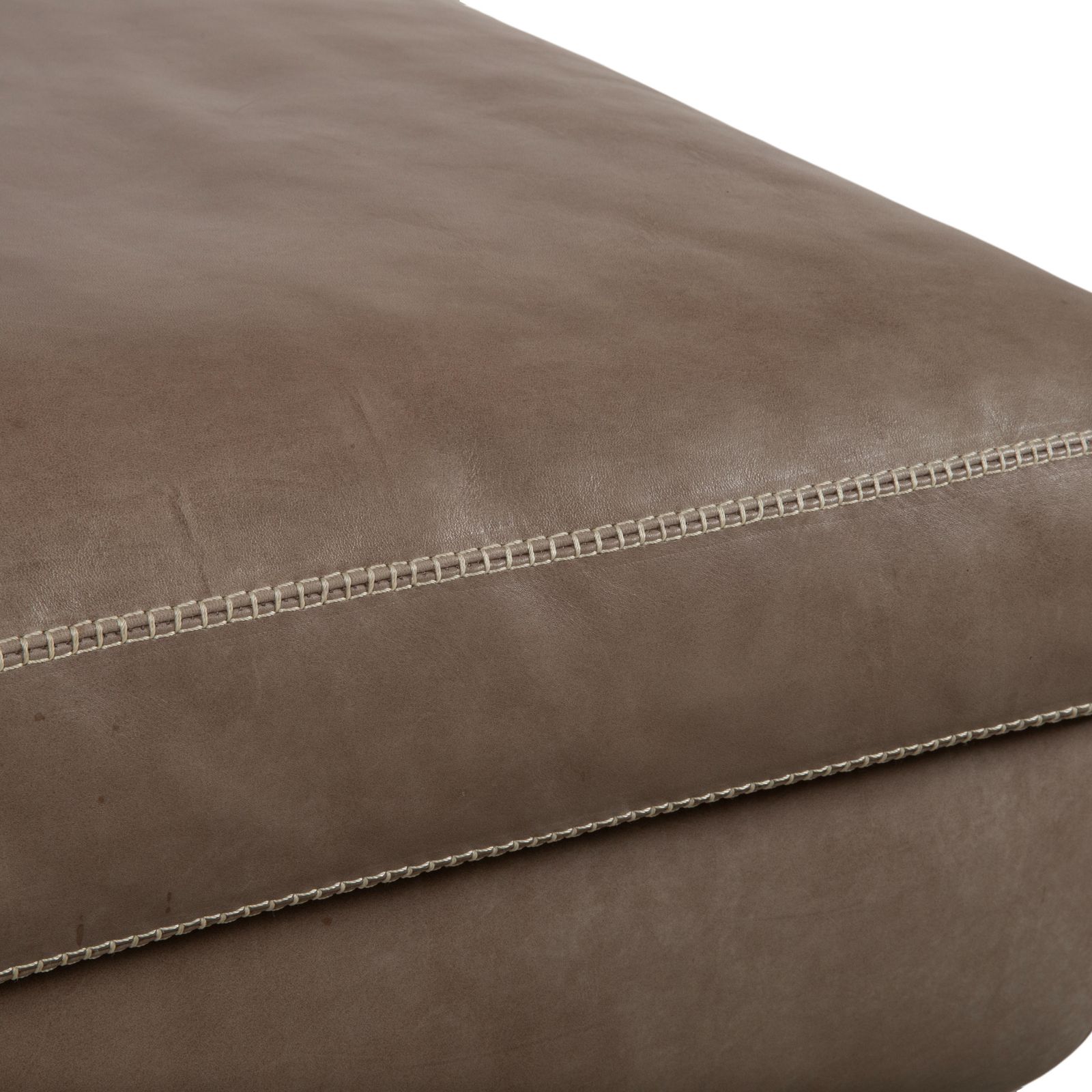 photo for sale Canapé d'angle Machalke Valentino en cuir avec pouf, brun taupe
