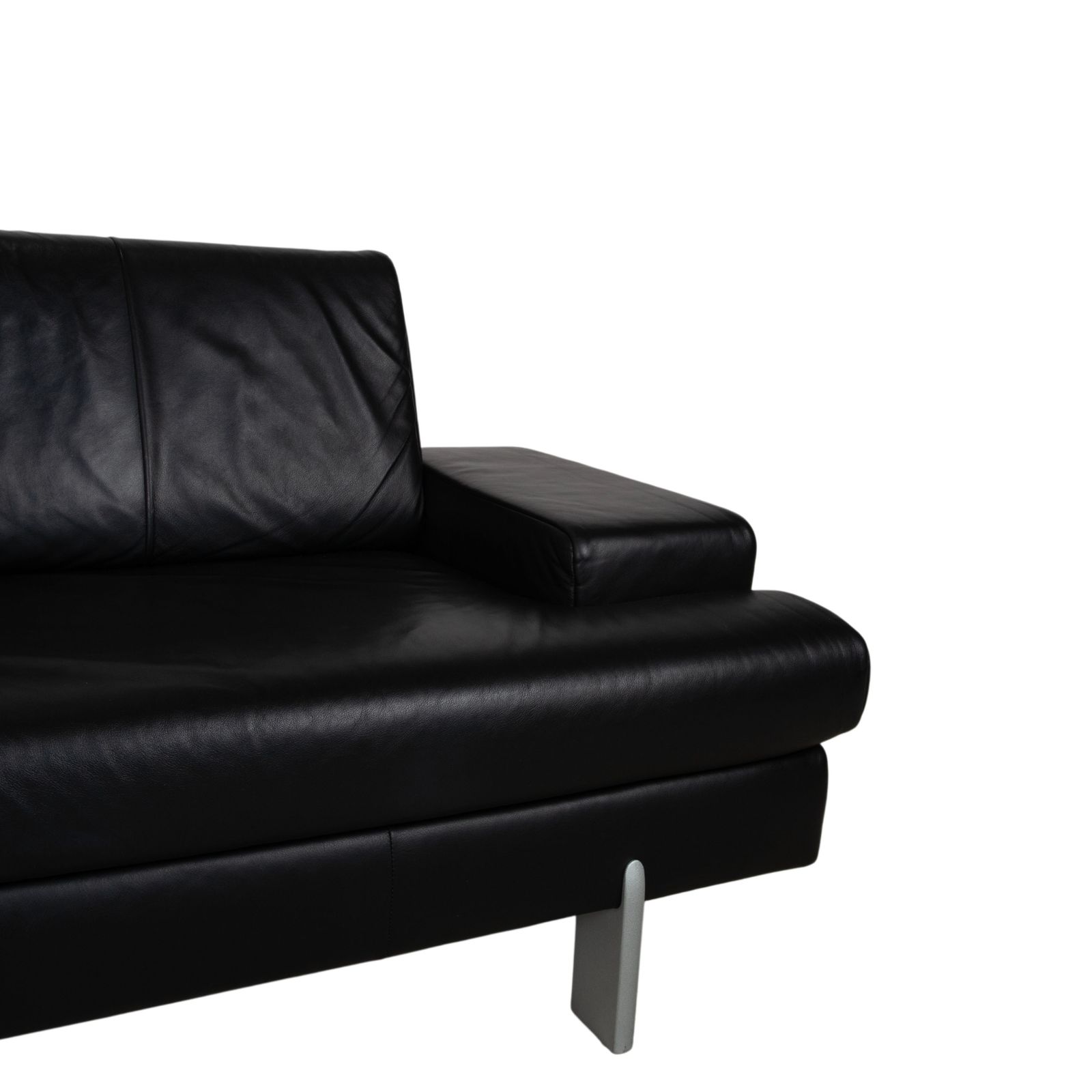 Rolf Benz Ak 644 Set Leather Three Seater Couch And Armchair, Black photo vinterior