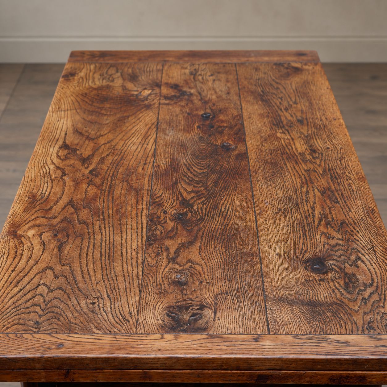 Furniture 17th Century Oak Draw Leaf Extending Dining Table photo