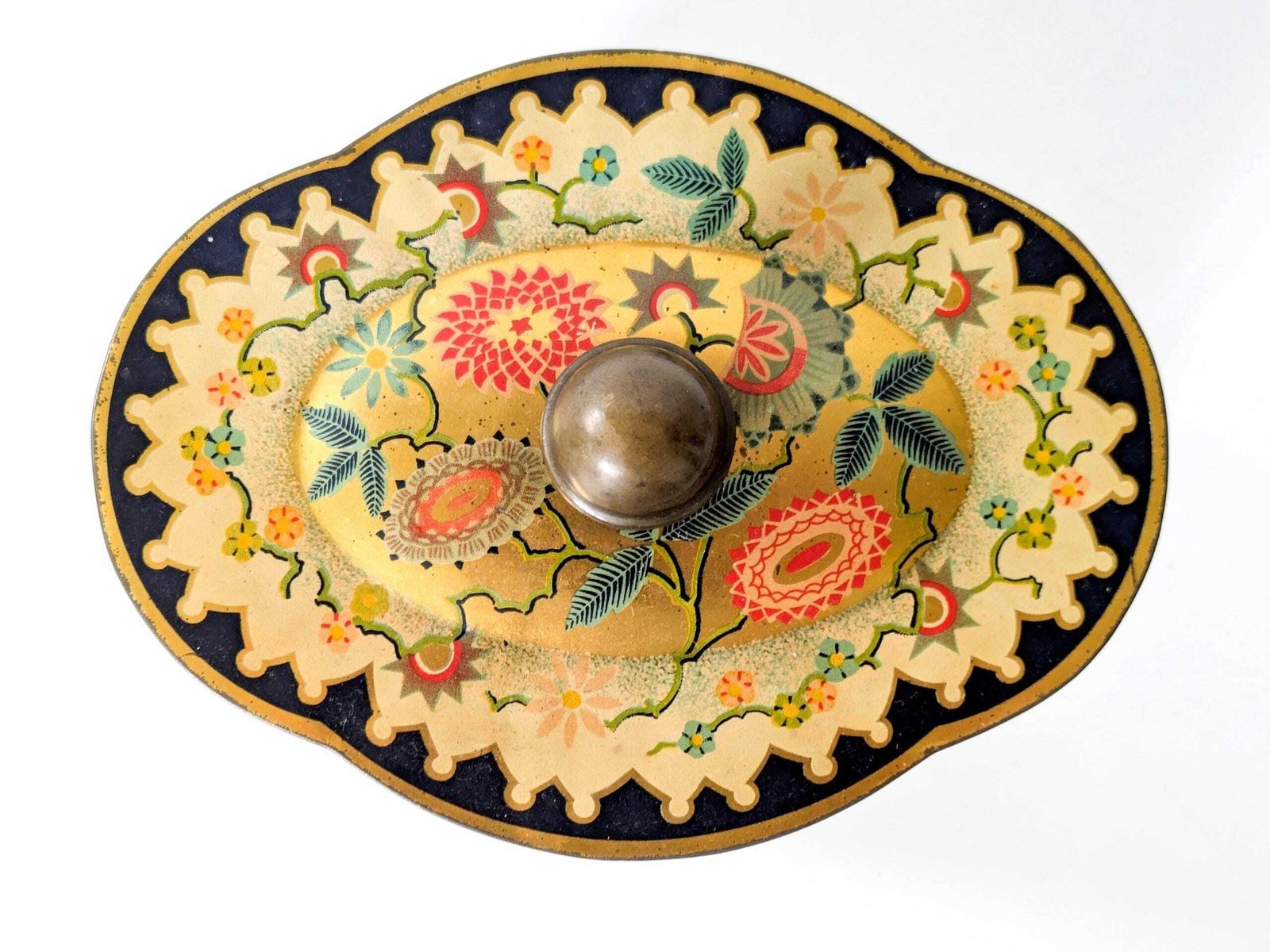 Vintage Vergulde Bloemen Bewaarblikken Chinoiserie Fazant Blikken (Set van 2) photo buy