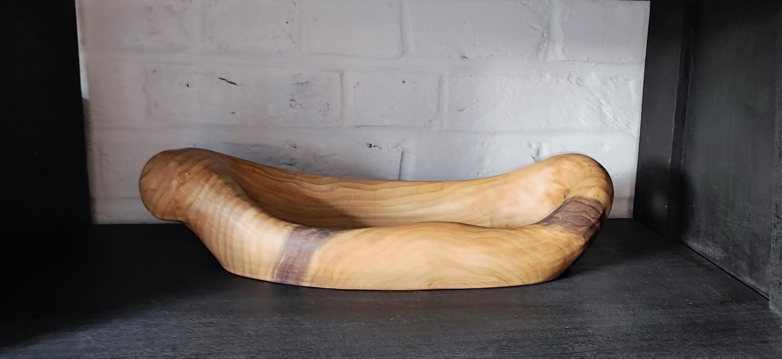 Grandjean Jourdan Frans keramisch tafelstuk met faux bois decoratie, jaren 1950 photo Woonaccessoires