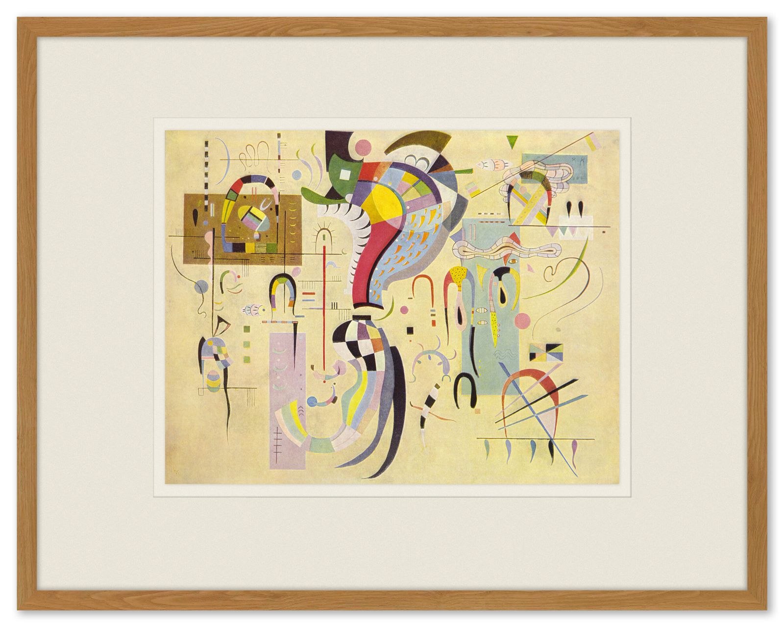 Fraai ingelijste lithografische print naar Kandinsky, 1960