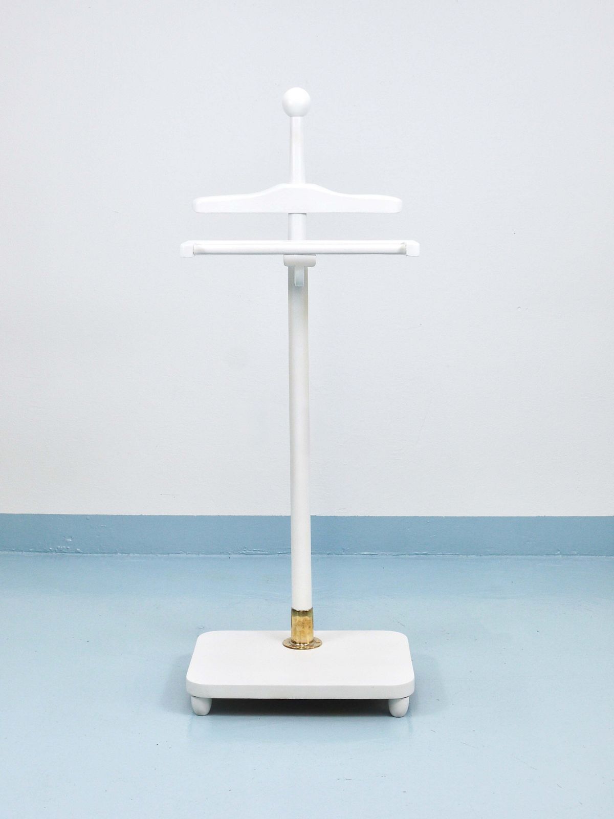 1920s Art Nouveau White & Brass Valet Jugendstil Clothing Stand, Vienna, Austria photo furniture