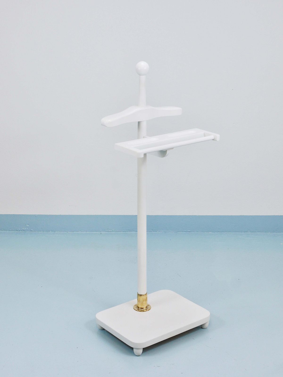 photo for sale 1920s Art Nouveau White & Brass Valet Jugendstil Clothing Stand, Vienna, Austria