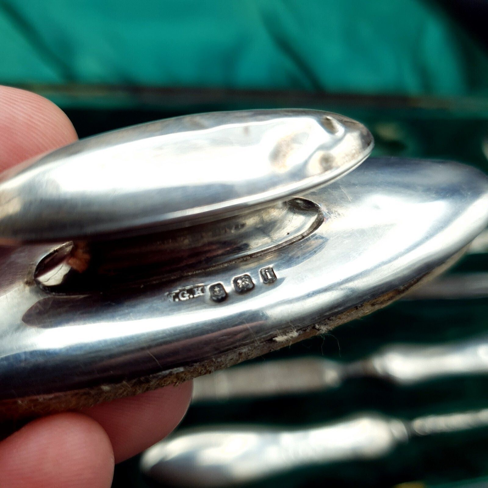 Antiek manicureset met zilveren handvatten 1908 BHM Silver R.U & Co & W.G.K maker en doos photo vinterior