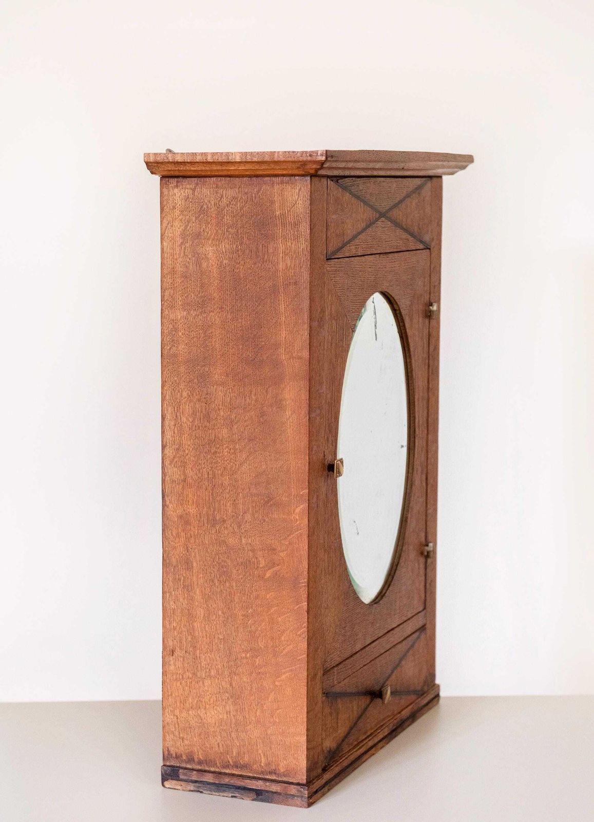 Armoire à pharmacie en bois d'époque, Art déco, murale avec miroir, vintage, cabinet de salle de bains photo furniture