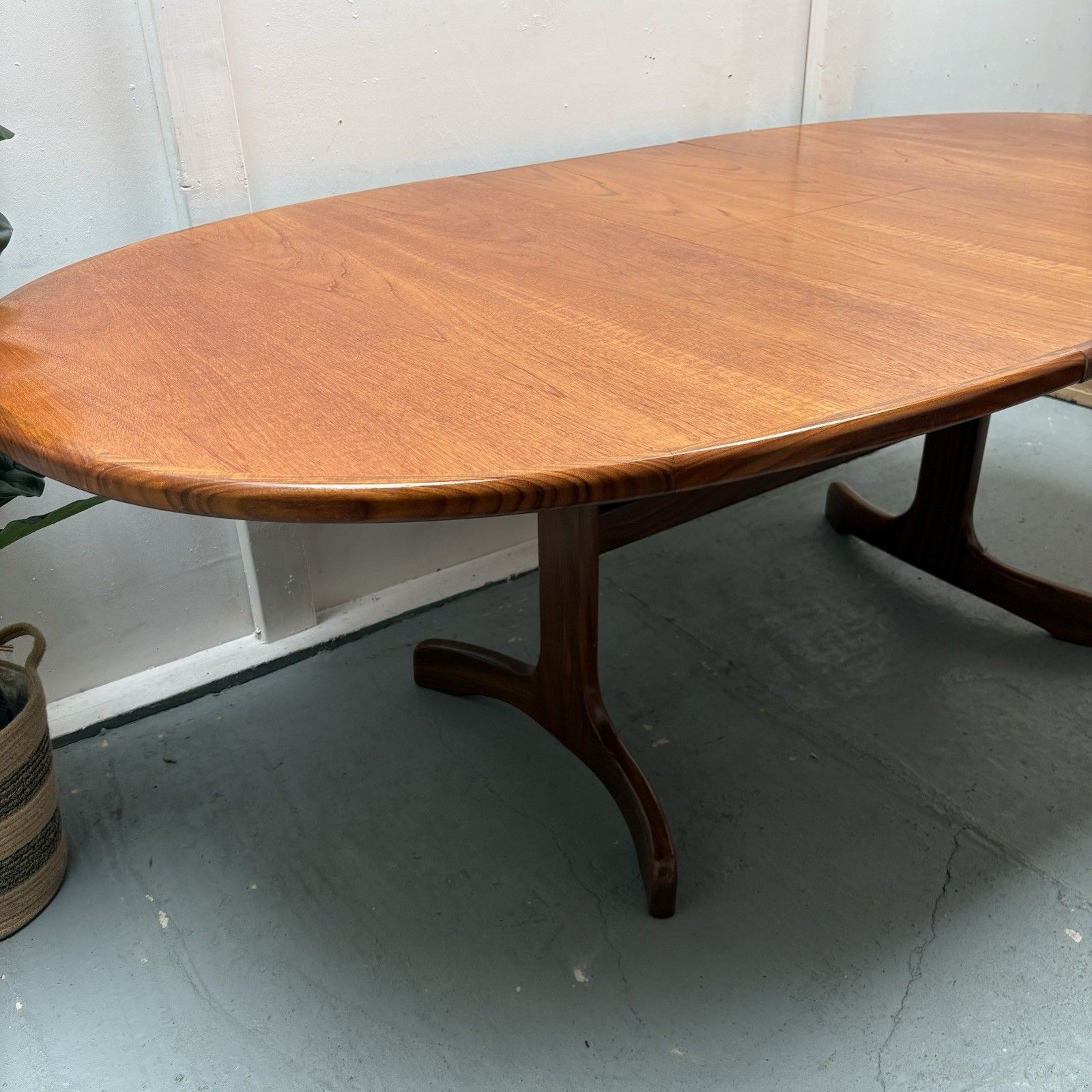 photo for sale Midcentury G Plan “Fresco” Oval Extending Teak Whale Tail Dining Table C.1960s