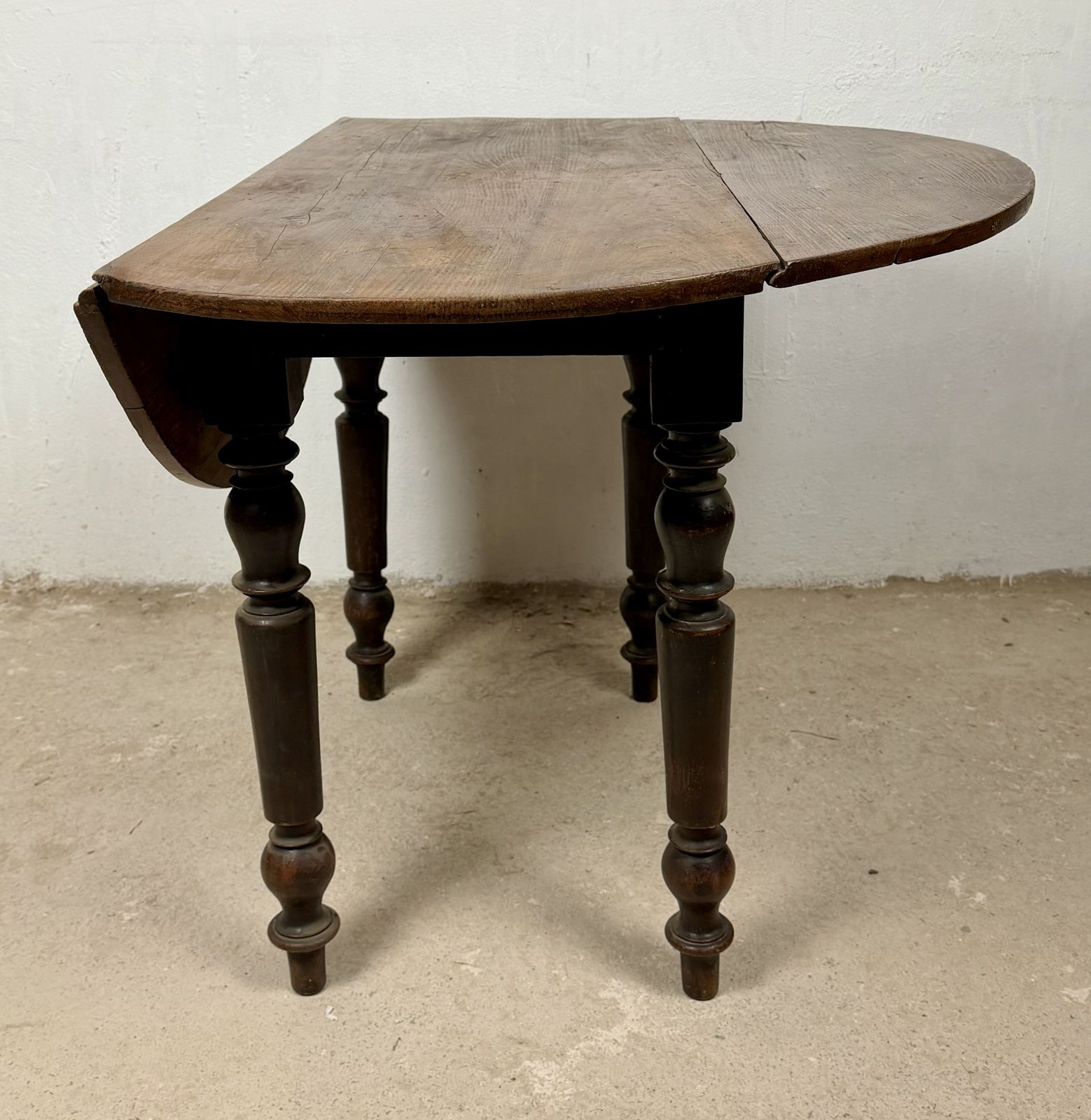 Spanish Wood Drop Leaf Dining Table With Turned Legs photo buy