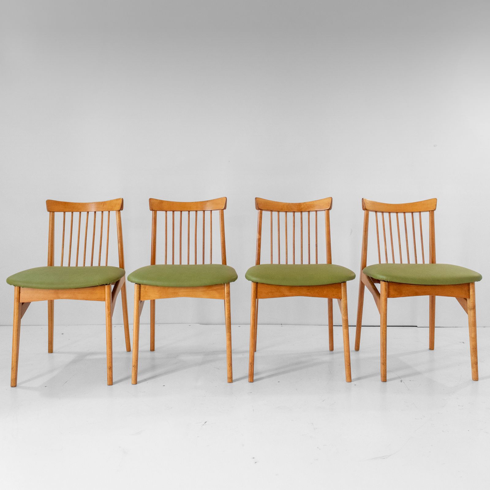 Four Mid Century Modern Italian Wood Dining Chairs In The Style Of Ico Parisi photo furniture