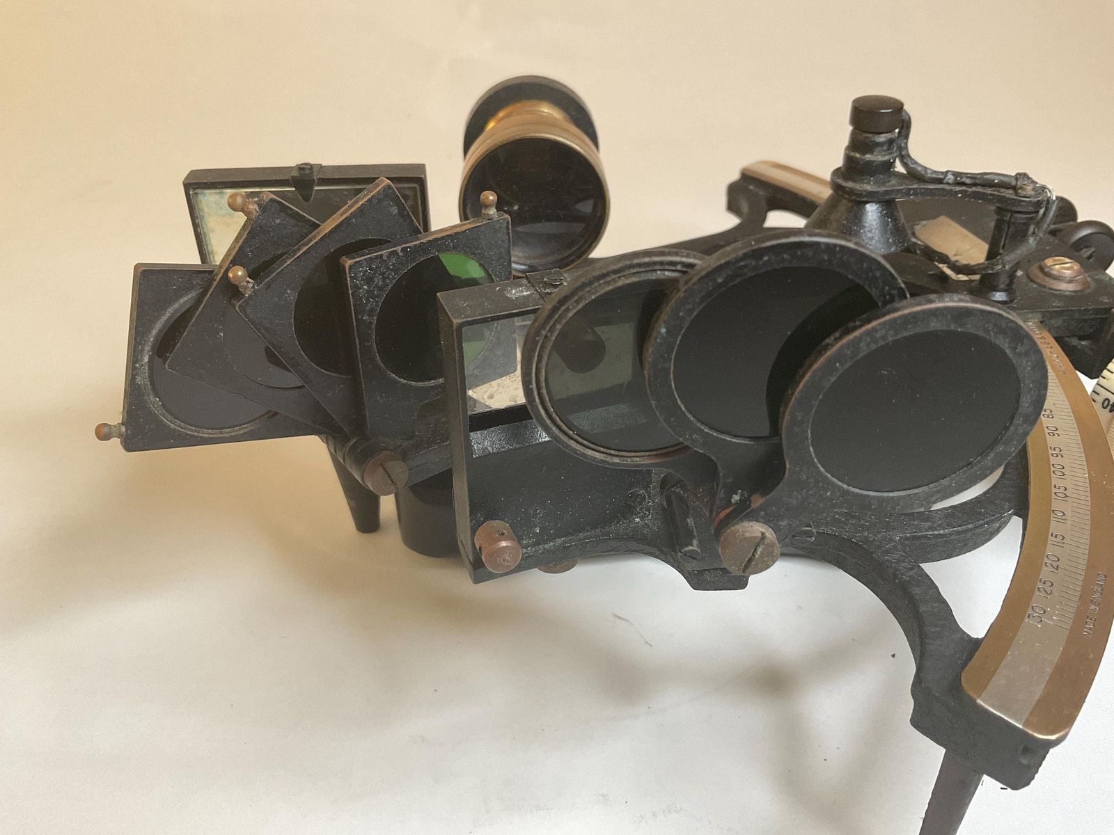 photo for sale Wwii 1941 Husun Sextant By H Hughes & Son London, Original Case, Certificate, Vintage Nautical Instrument