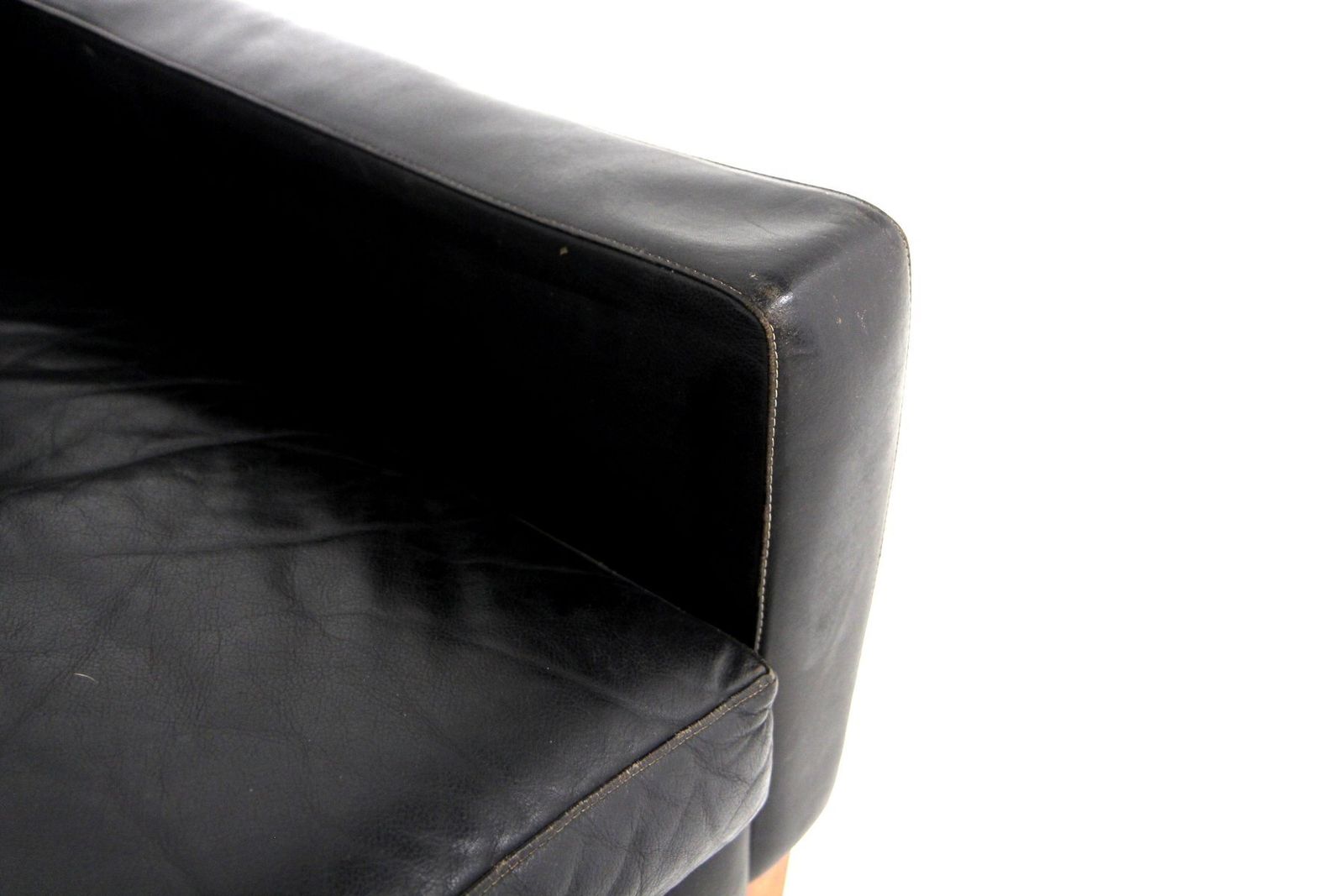 Canapé scandinave 3 places en cuir par Ulferts, Suède, 1960 photo vintage