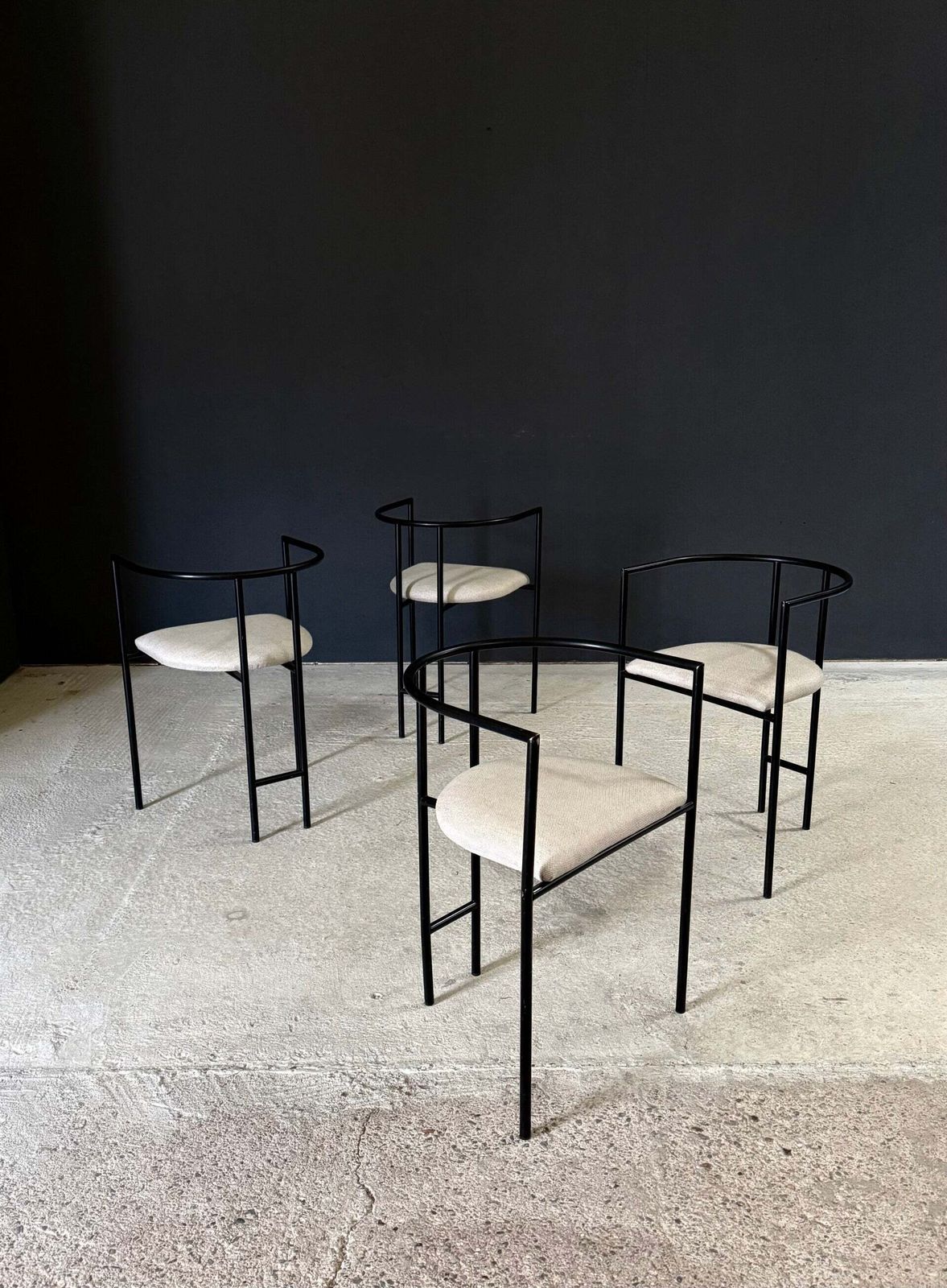 Postmodern Design 'Tokyo' Dining Chairs By Rodney Kinsman For Bieffeplast, Italy 1980's photo vinterior