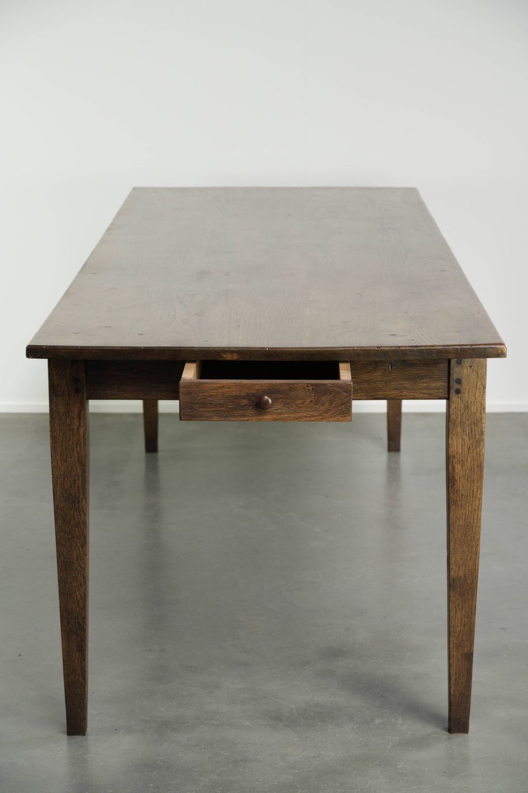 Beautiful French Farmhouse Dining Table From The Early/Mid 19th Century Made Of Solid Oak With 2 Drawers. photo Furniture