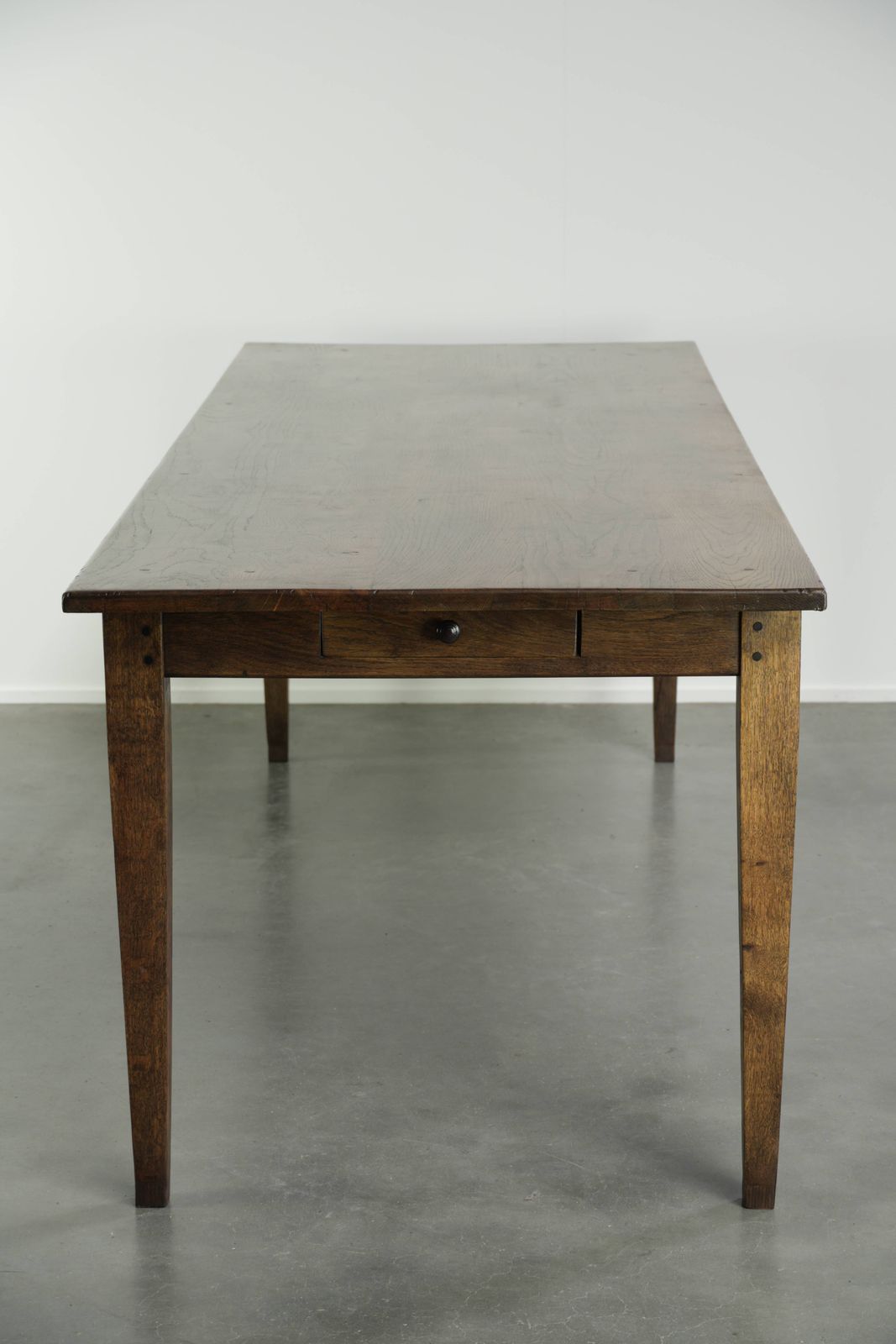 Beautiful French Farmhouse Dining Table From The Early/Mid 19th Century Made Of Solid Oak With 2 Drawers. photo vinterior