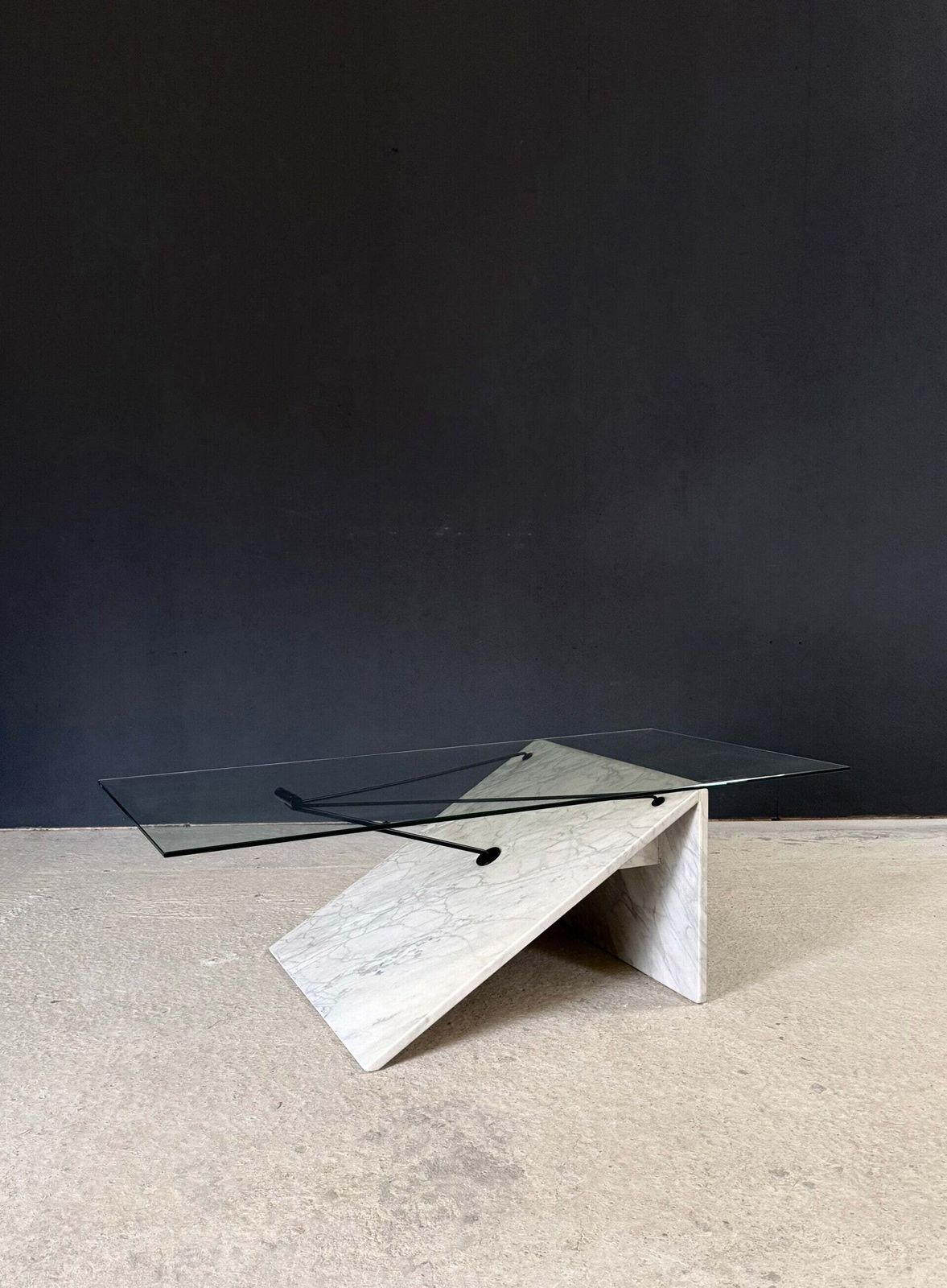 Postmodern Architectural Design Coffee Table, Italy 1980's