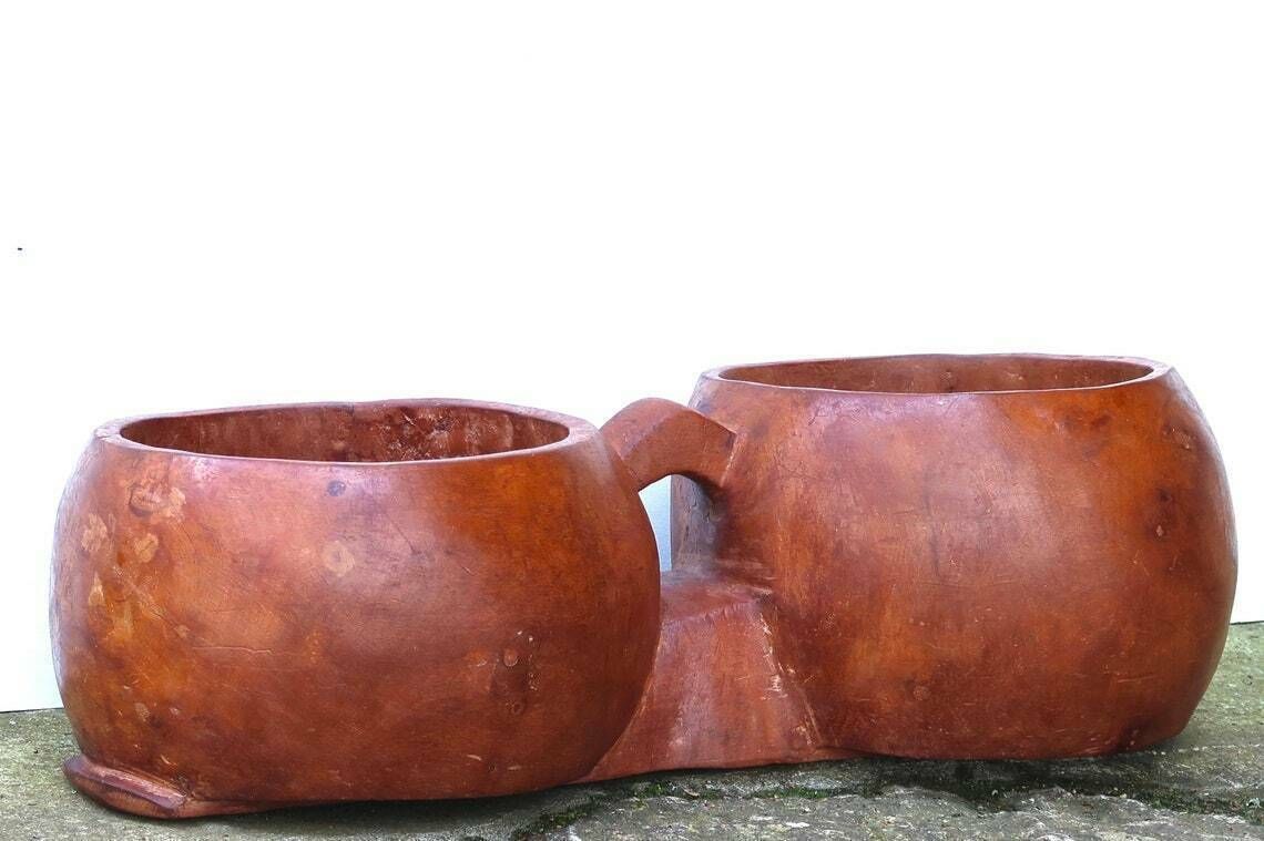 Huge African Wood Planter, 1970s / Stand, Display, Africa, Cactus Plant Holder, Boho Chic Furniture, Folk photo for sale