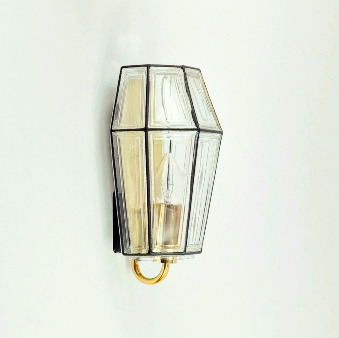 Paar Mid-Century Glazen & Messing Wandlampen Van Limburg, Duitsland, jaren 1960 photo furniture