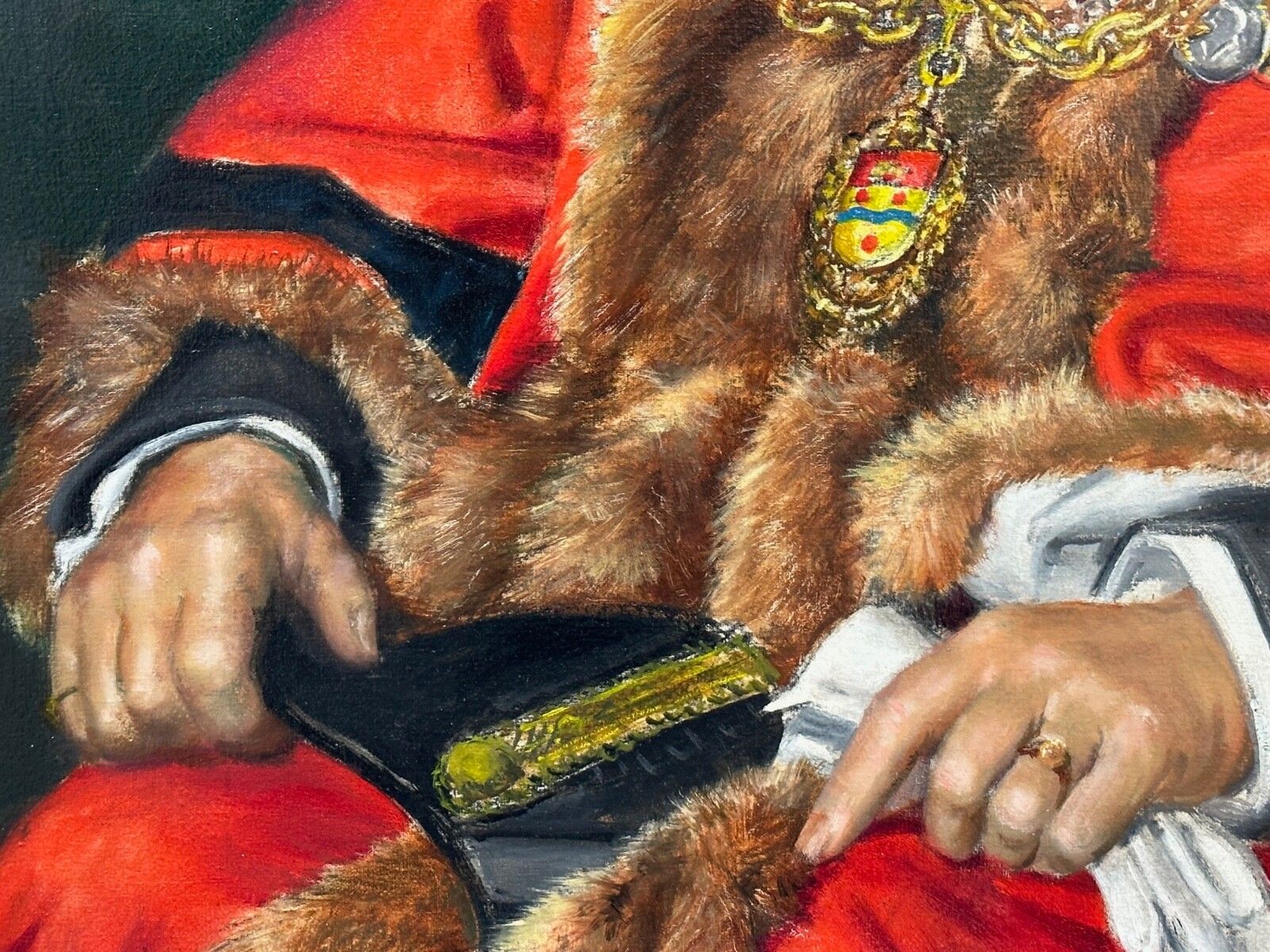 Olieverfschilderij Burgemeester van Maidstone Frederick Leslie Wallis door Bernard Hailstone photo vintage