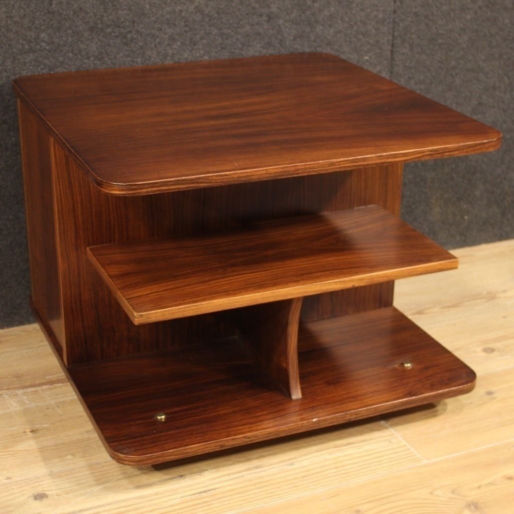 Italiaanse Design Salontafel in Hout uit de Jaren 70
