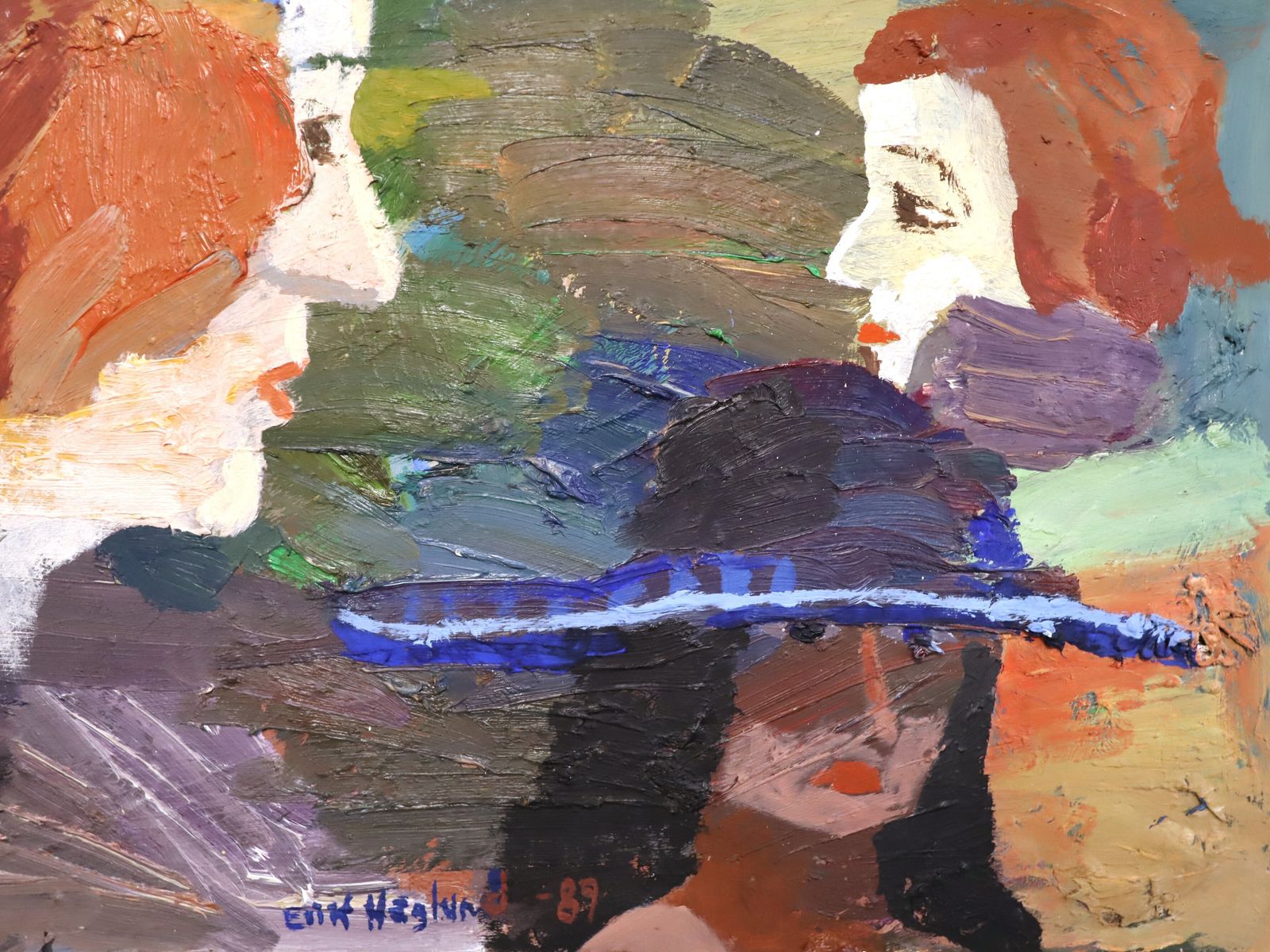 The Rumour , Oil Painting, 1980s photo 1084.0