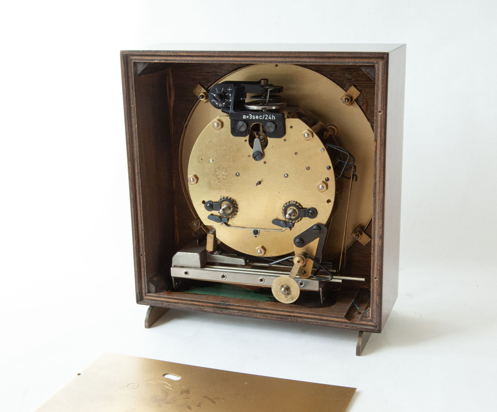 Home Decor Max Bill Junghans Desk Clock Mechanical Chiming Mid Century Table Germany Mcm Mantel Shelf 1960s photo