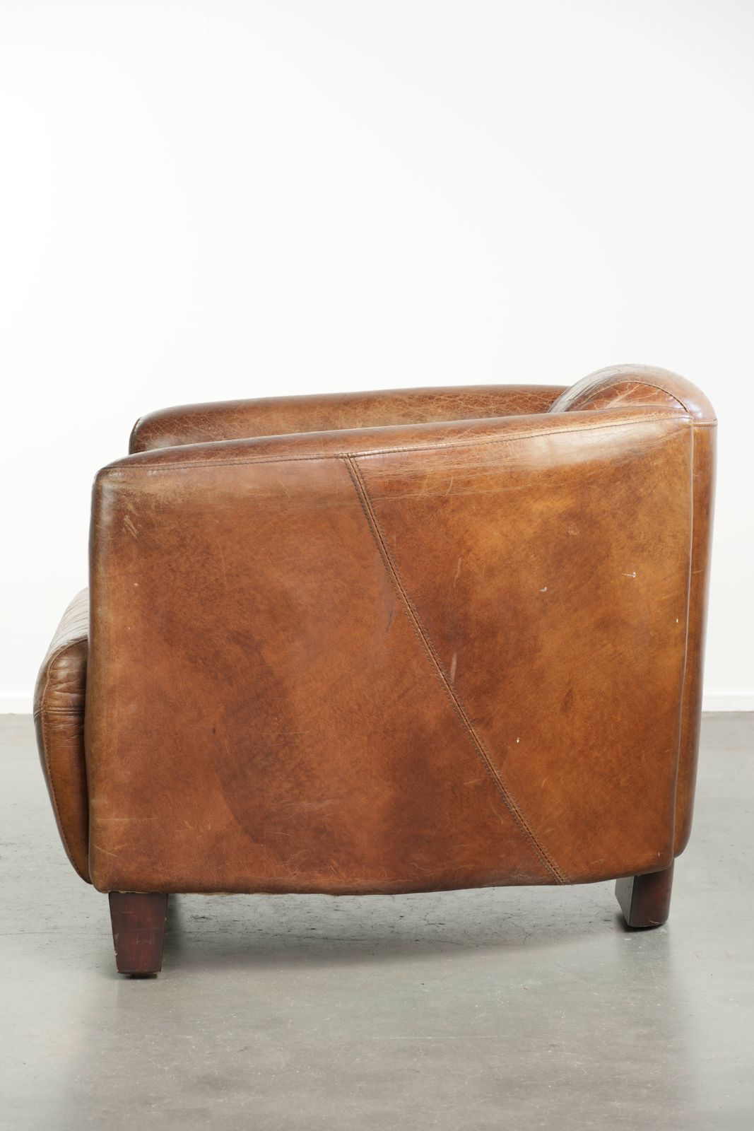Cowhide Leather Aviator Designer Armchair In A Beautiful Cognac Color photo 879.0