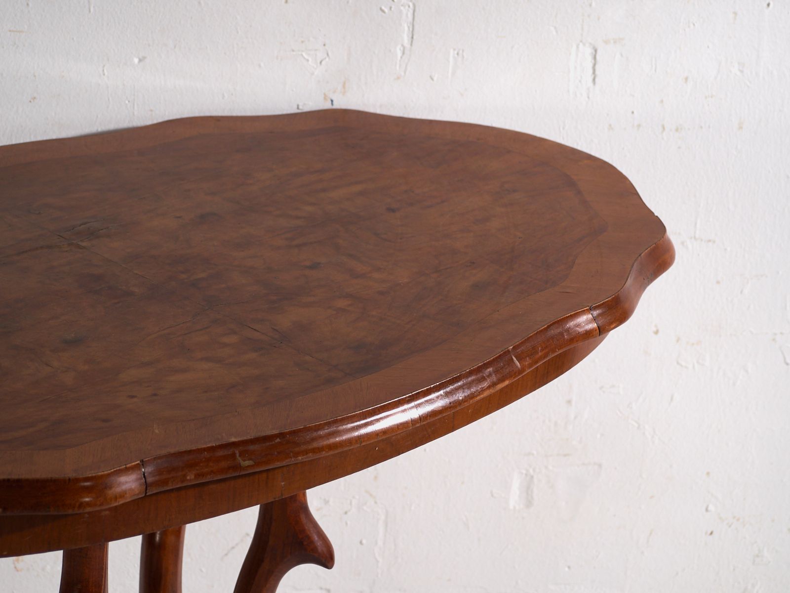 Antique Salon Table In Walnut Wood  Central Europe Circa 1880 photo for sale