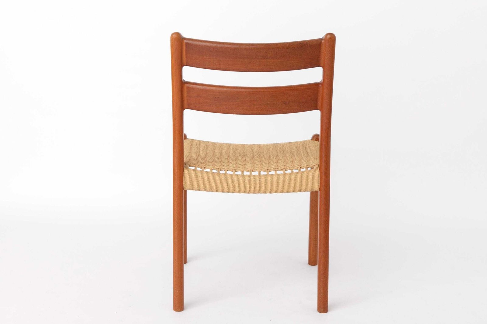 Set van 4 Deense teakhouten eetkamerstoelen van EMC Møbler, Deens koord, Denemarken, 1960s-70s photo buy