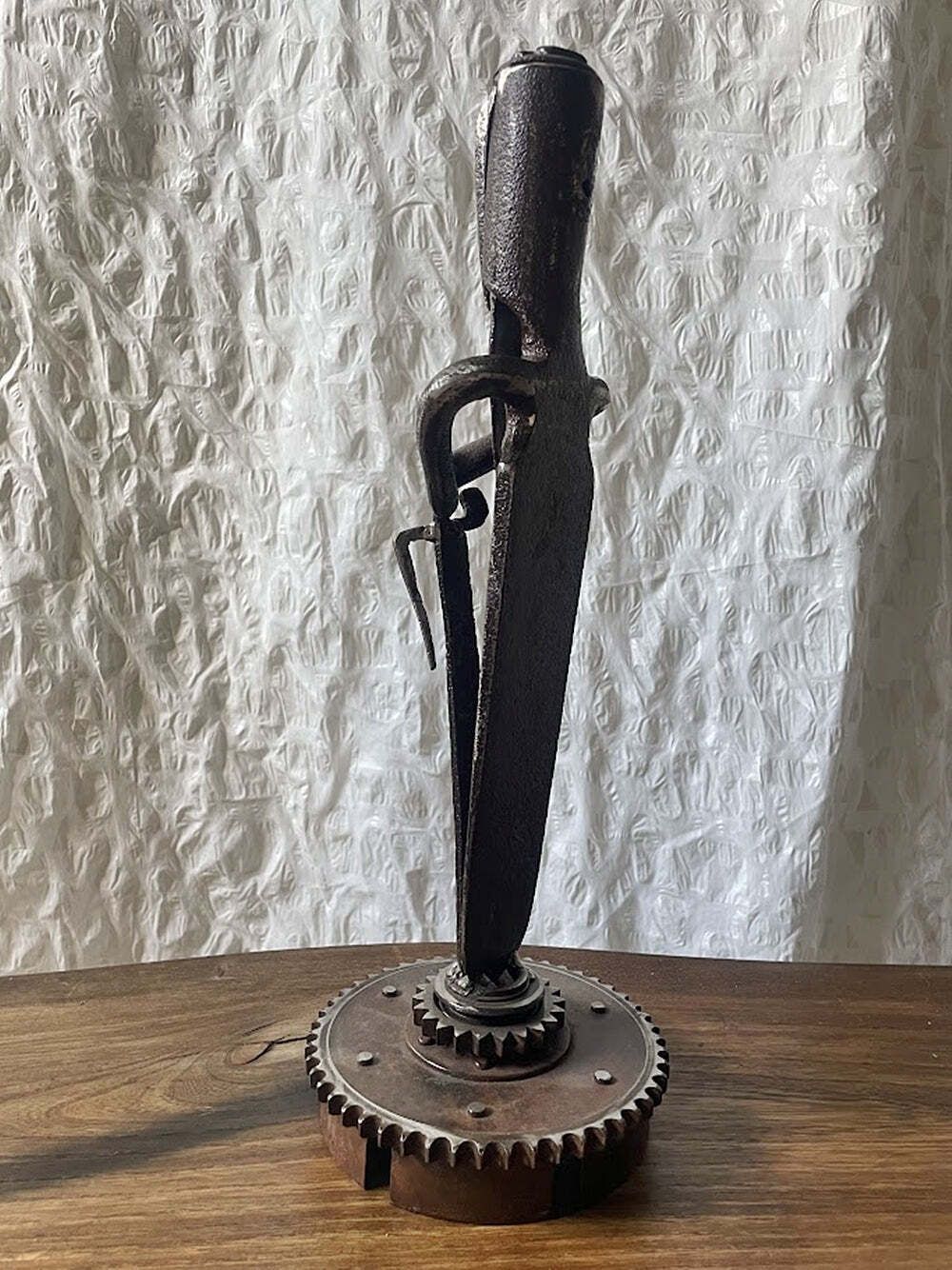 “The Knight” Sculpture By József Szabó Trash Works Industrial 2024 photo for sale