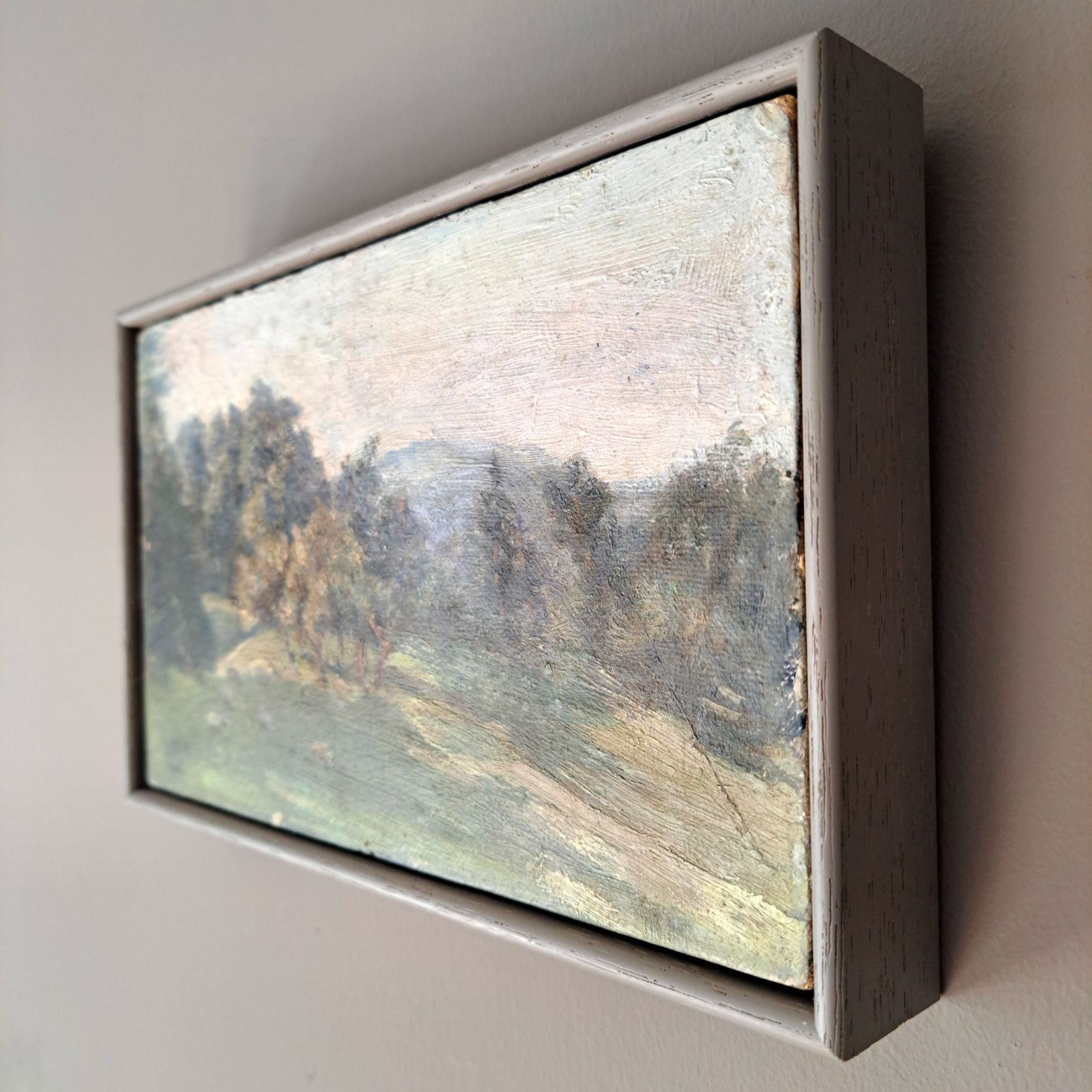 Small Oil Painting Of A Rural Landscape photo vintage