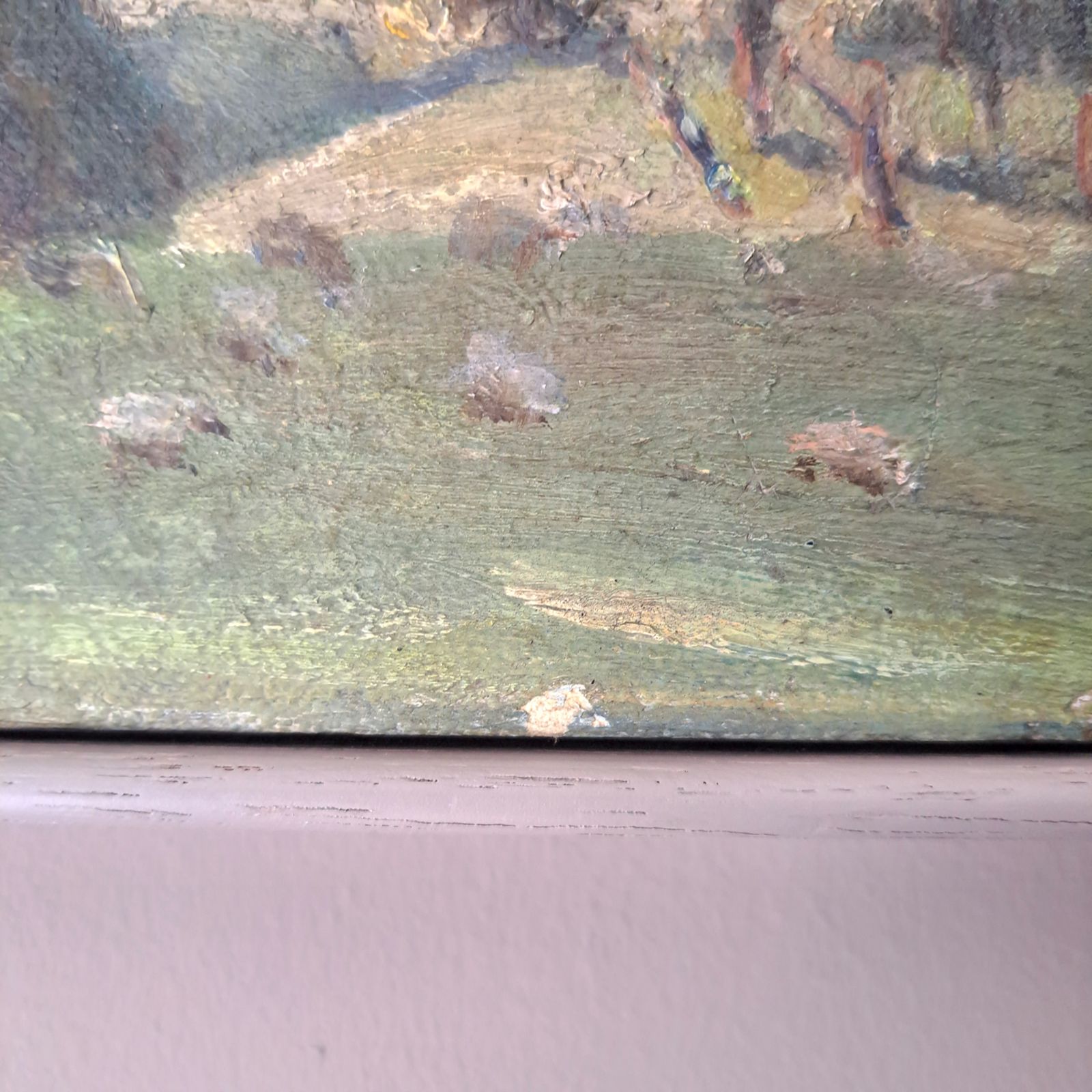 Art Small Oil Painting Of A Rural Landscape photo