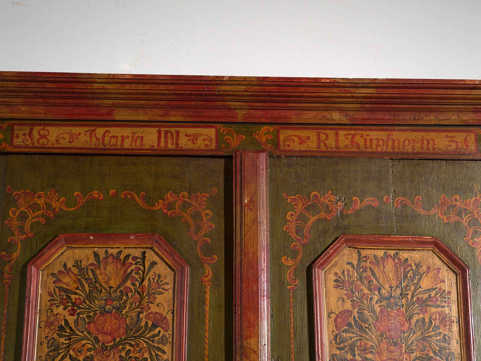 Antique Painted Armoire In Pine Wood Austria Year 1831 photo 4928.0