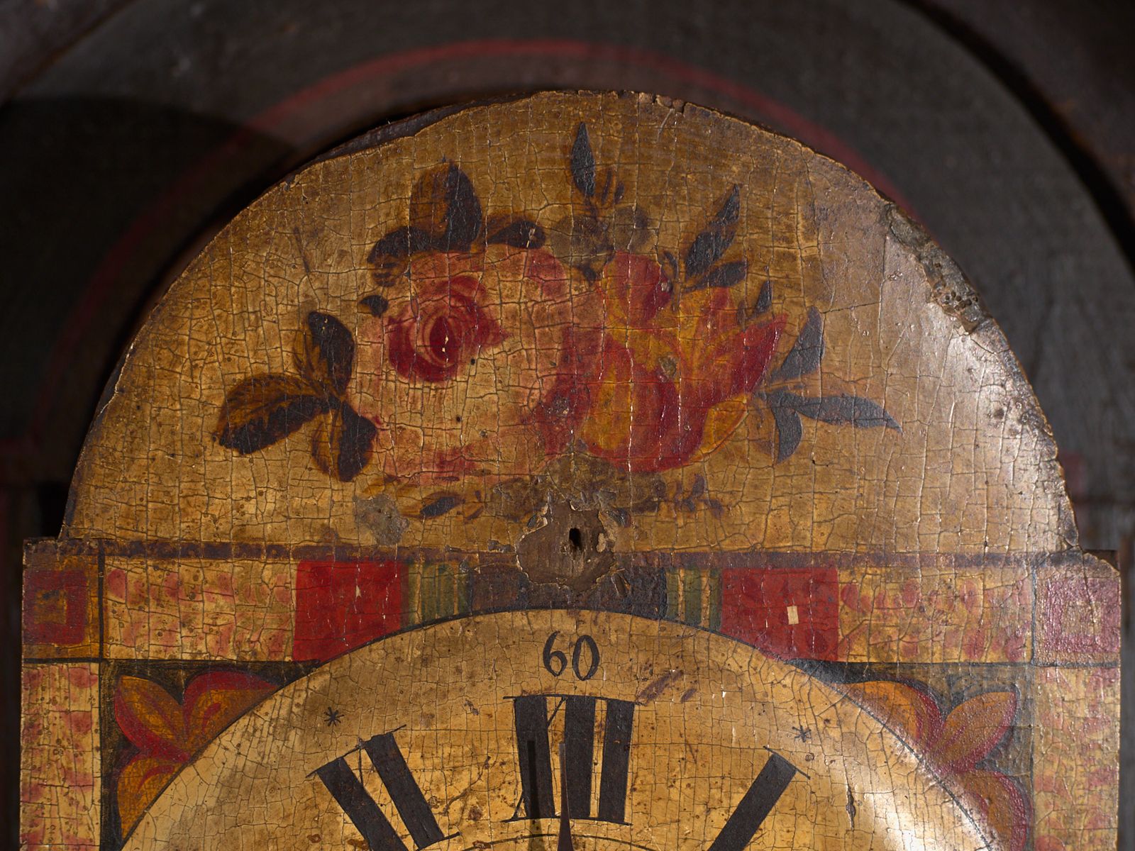 Horloge de parquet d'époque en pin peint - Europe centrale, vers 1850 photo Décoration