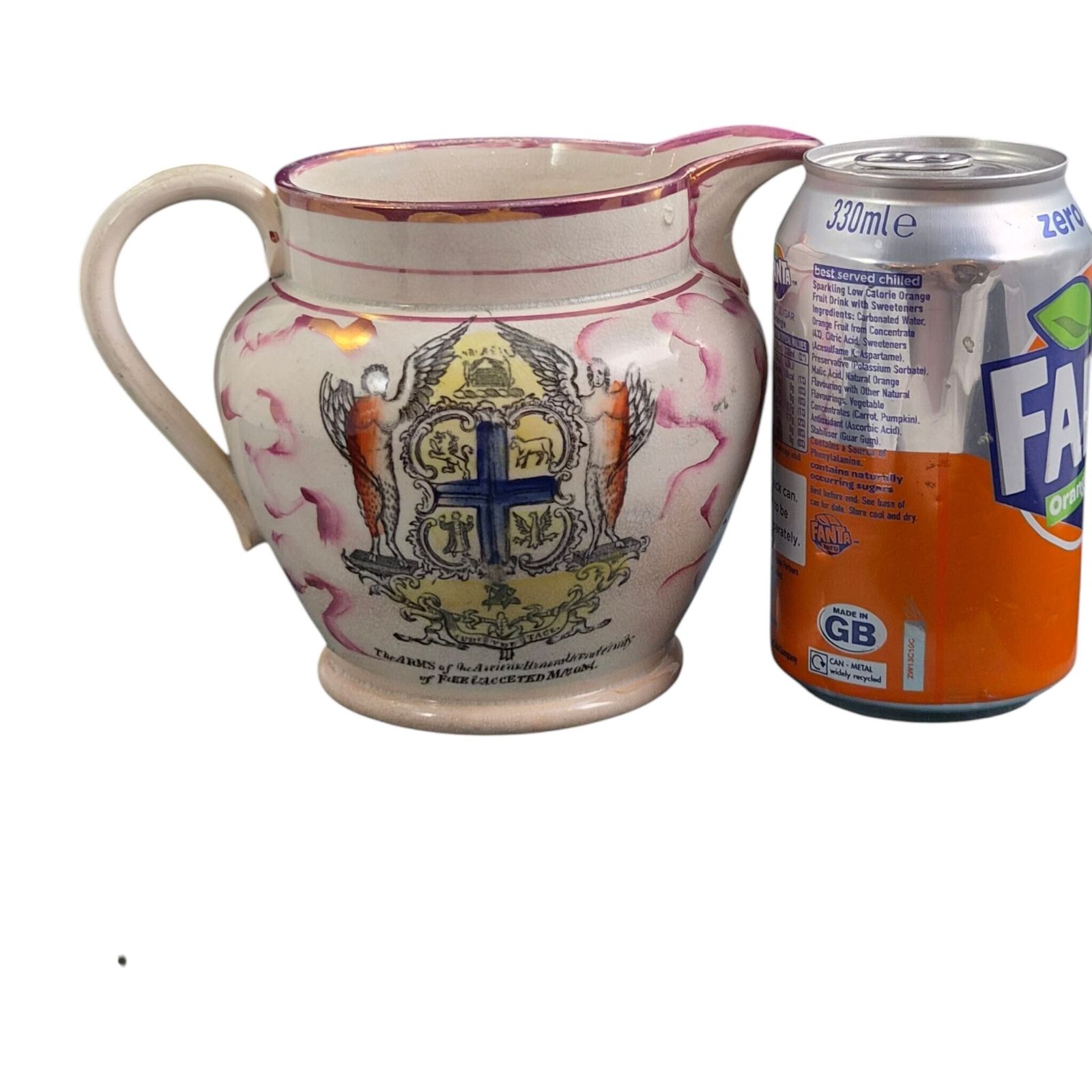 photo furniture Antique Sunderland Garrison Pottery Masonic & Clipper Ship Jug, C.1855