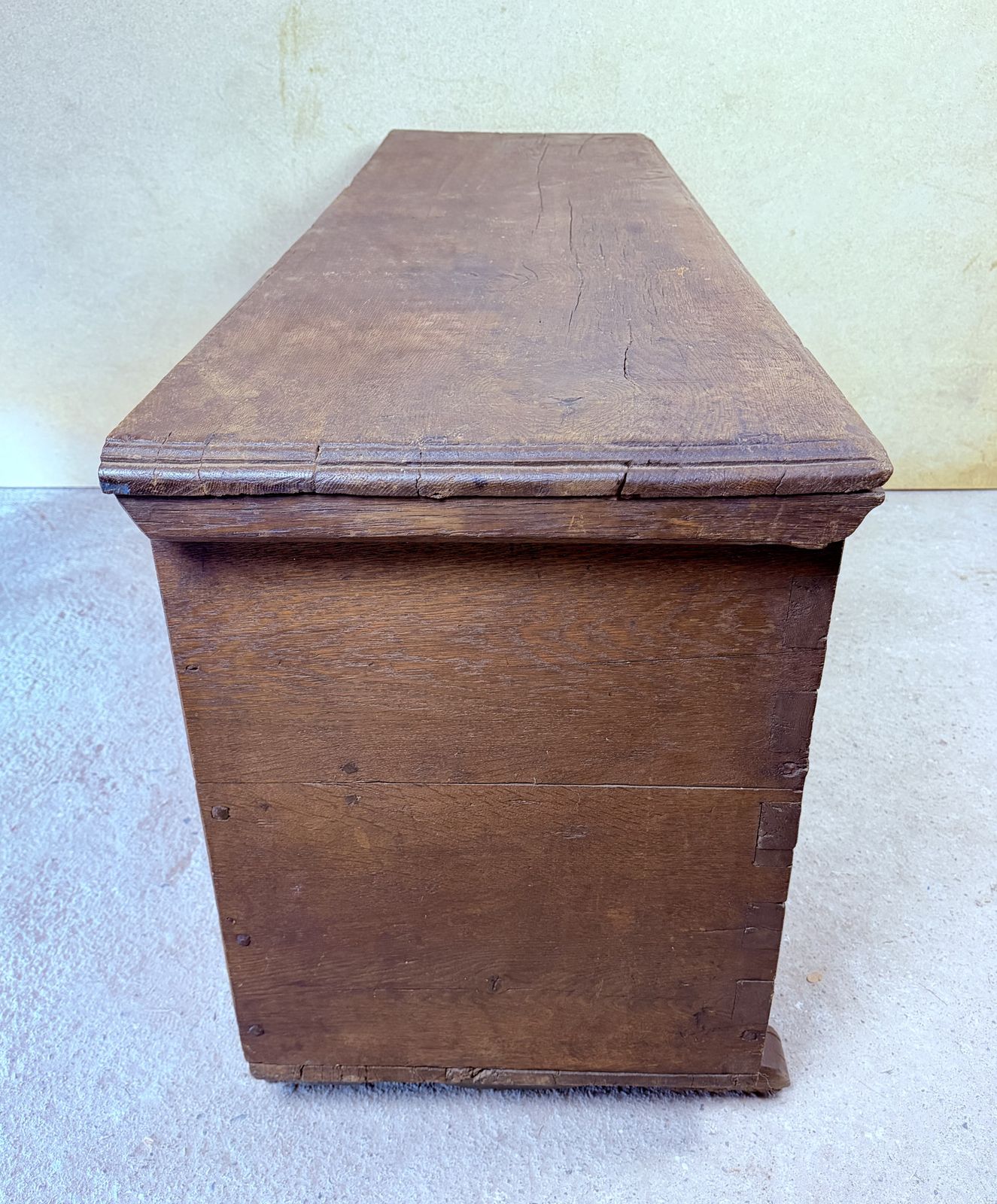 4890.0 Late 18th Century Spanish Carved Wood Chest With Gothic Decoration photo