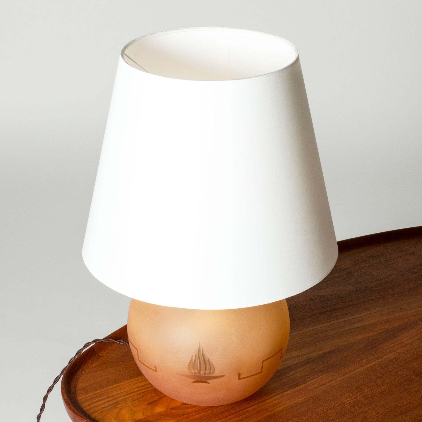 Swedish Grace Glass Table Lamp Attributed To Elis Bergh, Kosta, Sweden, 1930s photo buy