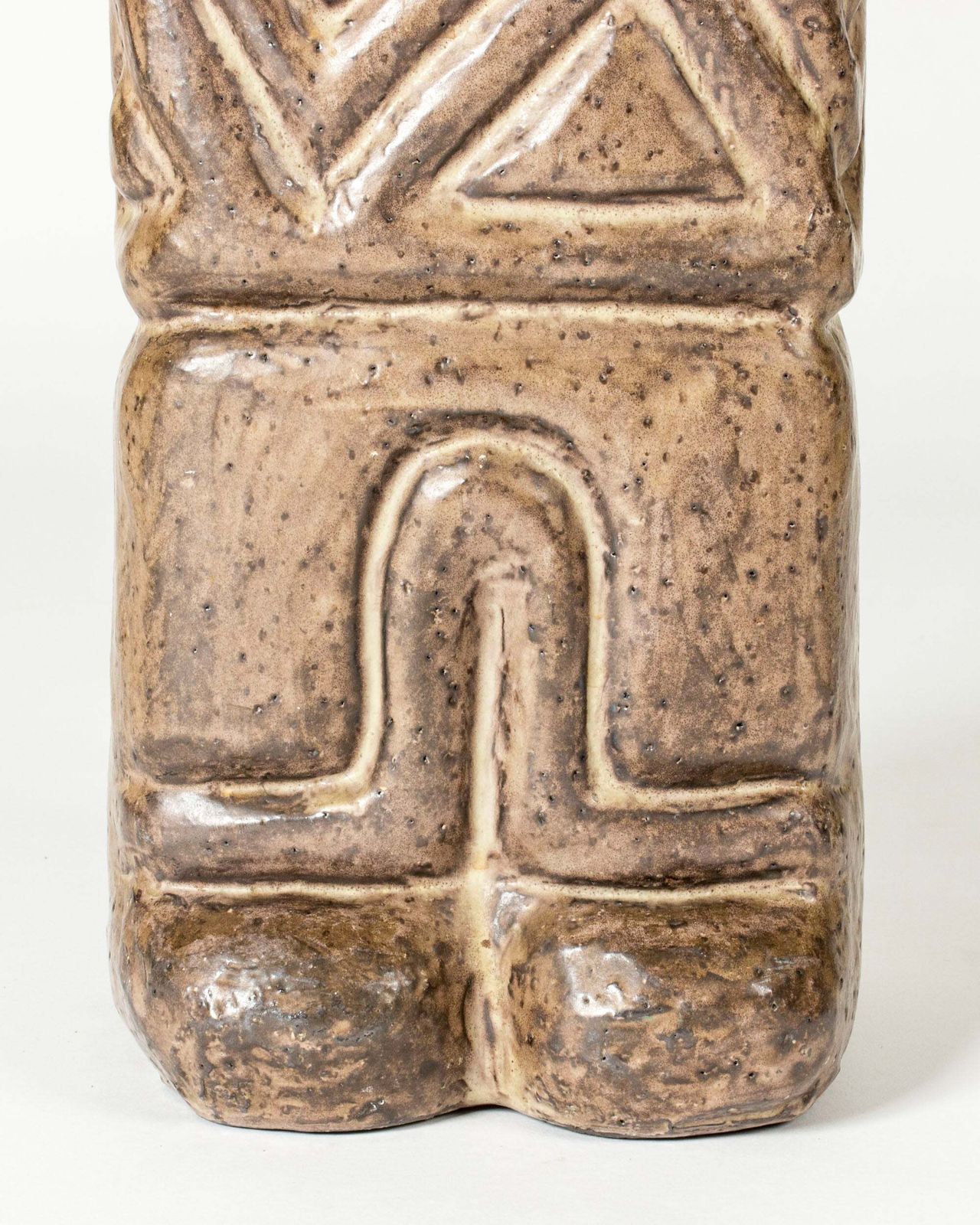 Vase de sol en faïence par Vicke Lindstrand, Upsala Ekeby, Suède, années 1940 photo vintage