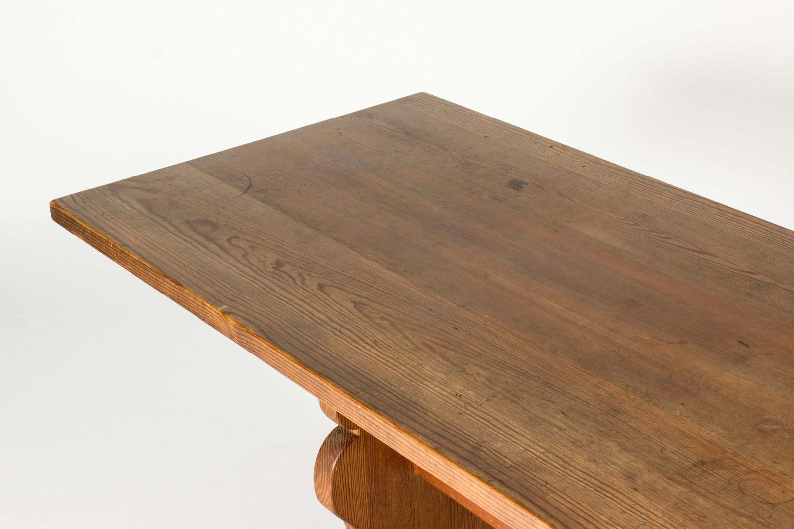 Table à manger ou bureau en pin par Carl Malmsten, Suède, années 1930 photo vintage