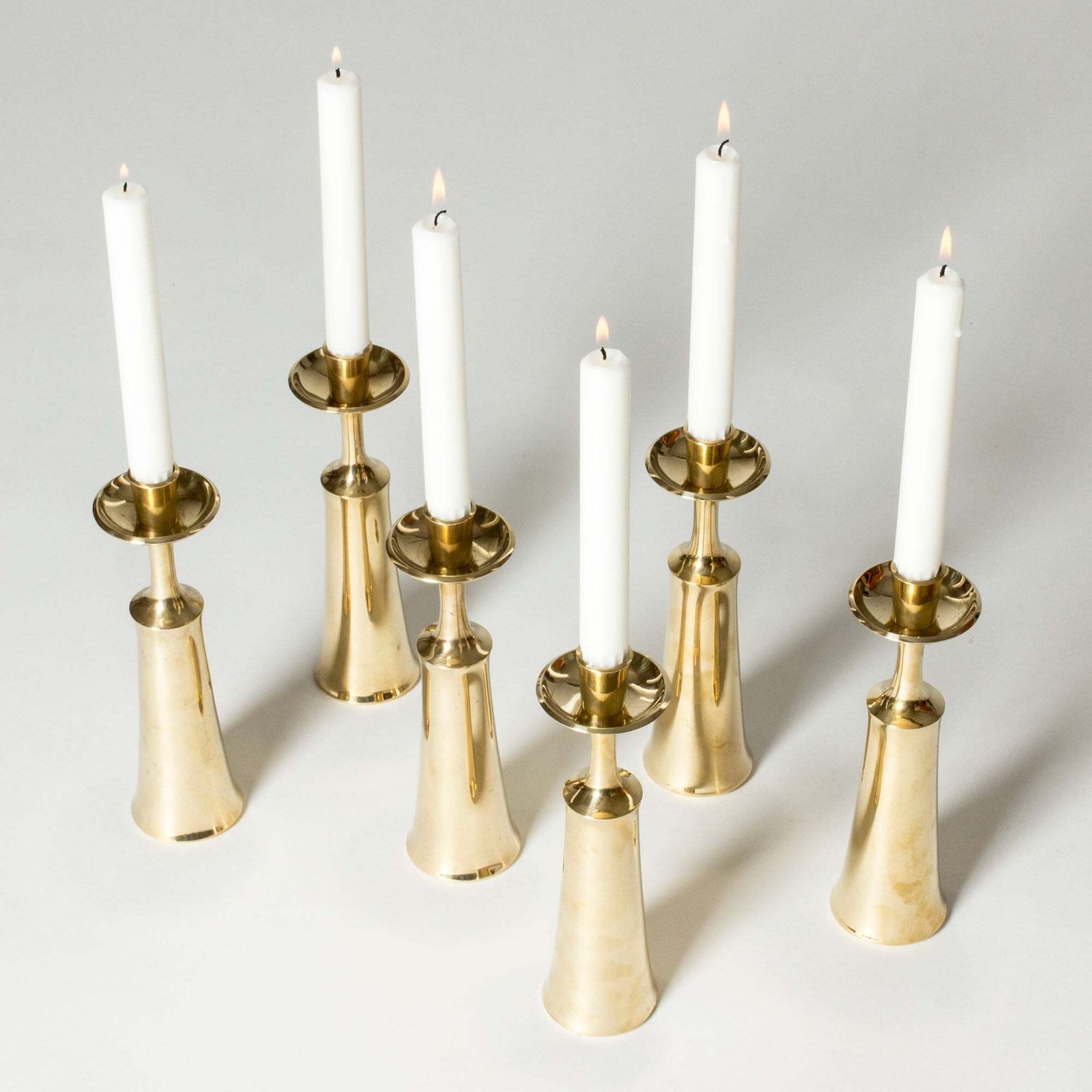 Vintage Midcentury Pair Of Brass Candlesticks By Jens Quistgaard, Denmark, 1950s photo 851.0