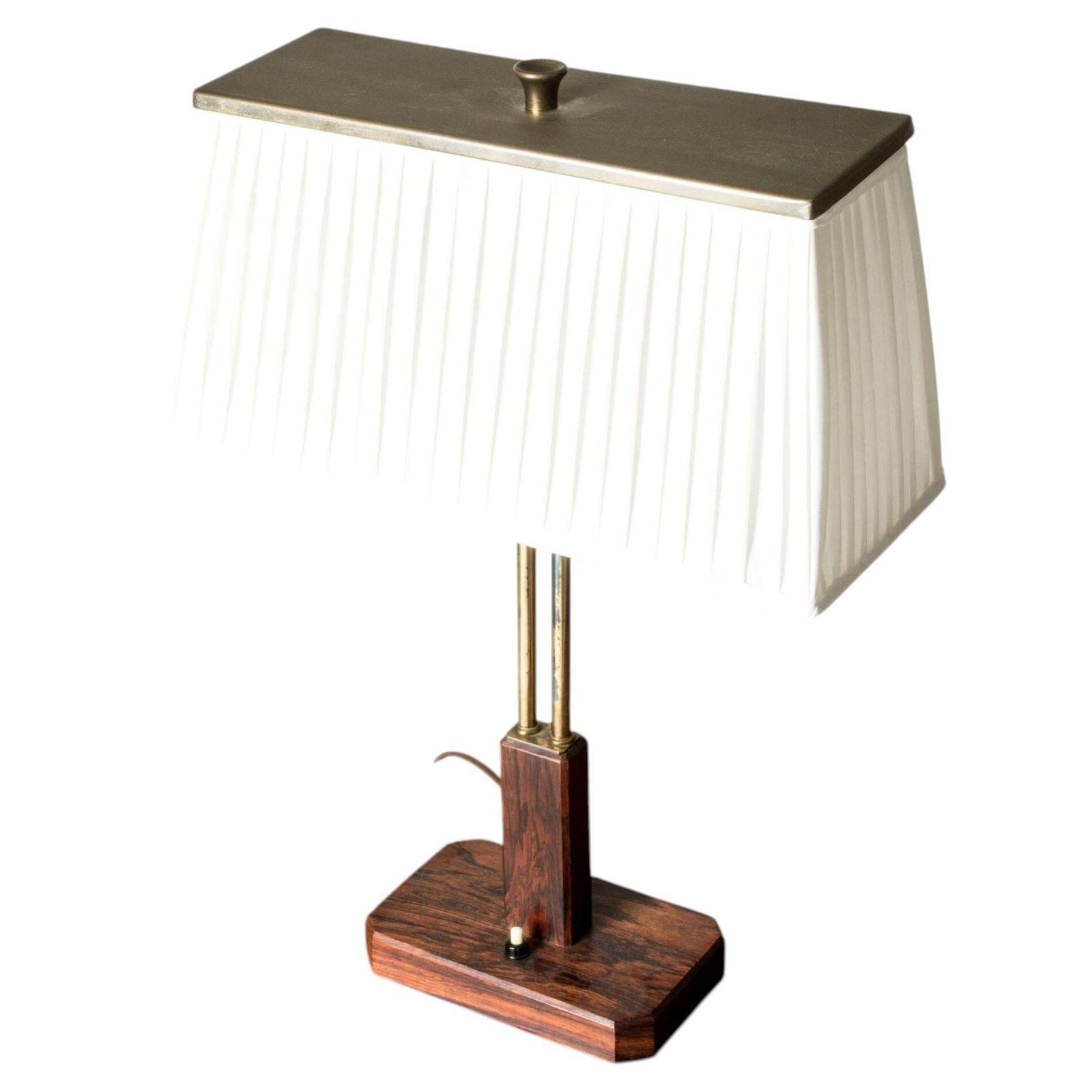 Swedish Modern Rosewood Table Lamp By Harald Notini, Böhlmarks, Sweden, 1940s