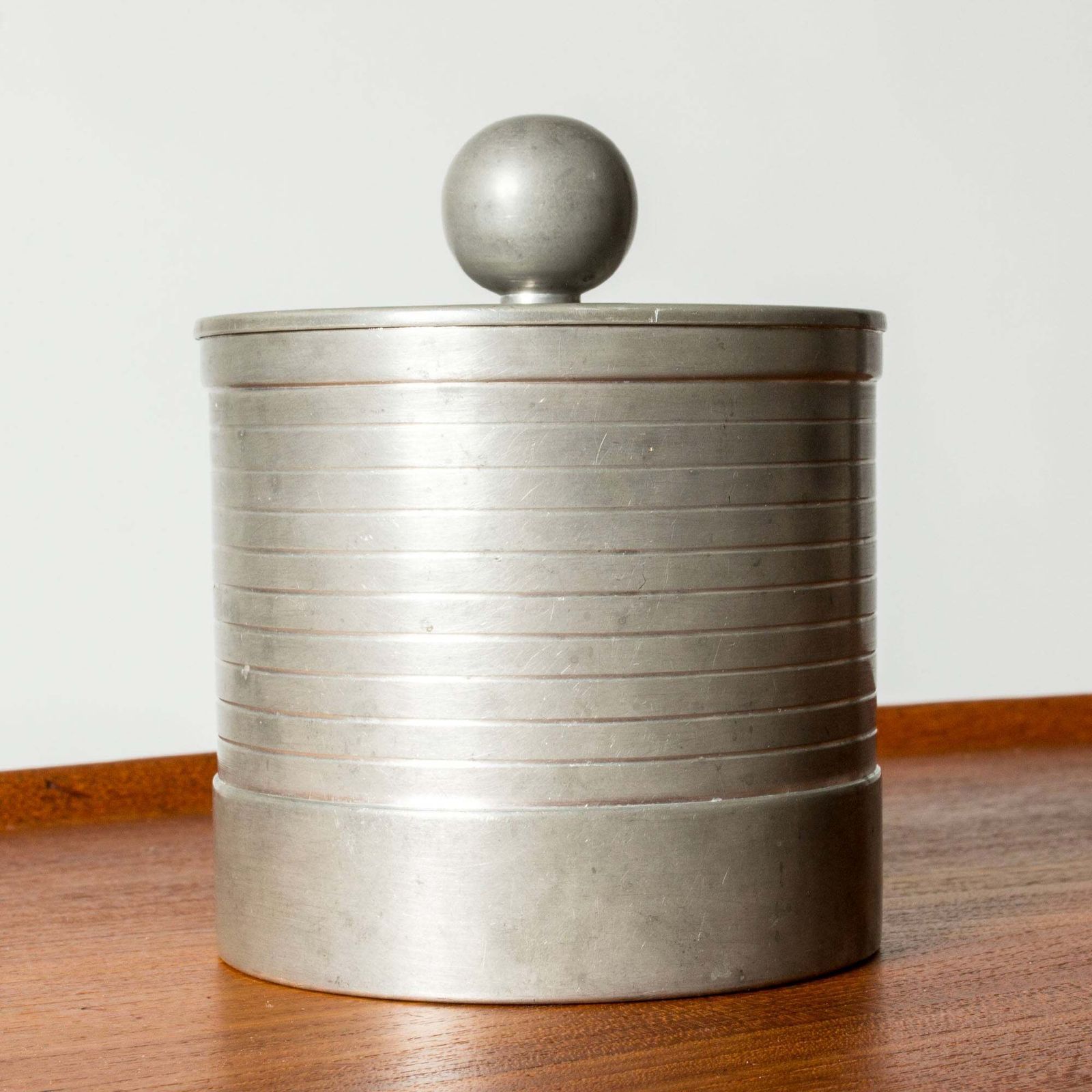 Functionalist Lidded Pewter Box From Gab, Sweden, 1935 photo Home Decor