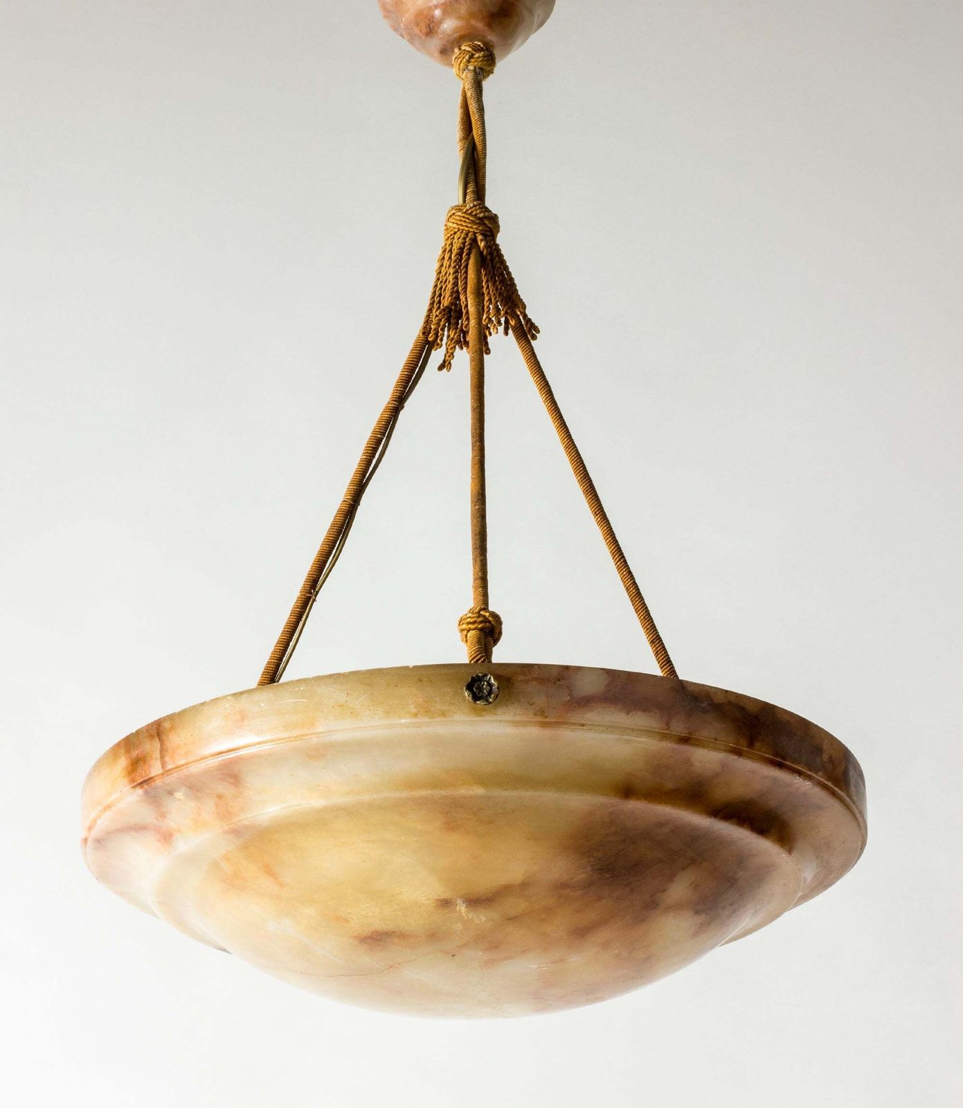 Swedish Grace Alabaster Hanglamp, jaren 1920 photo Verlichting