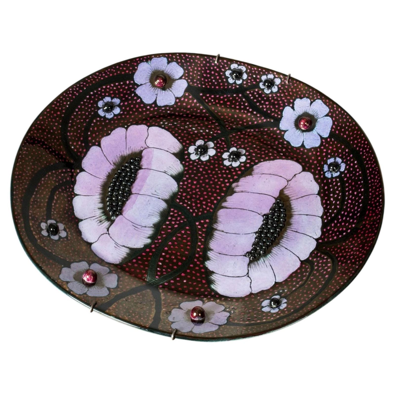 Uniek stoneware bord van Birger Kaipiainen voor Arabia, Finland, jaren 1960/70